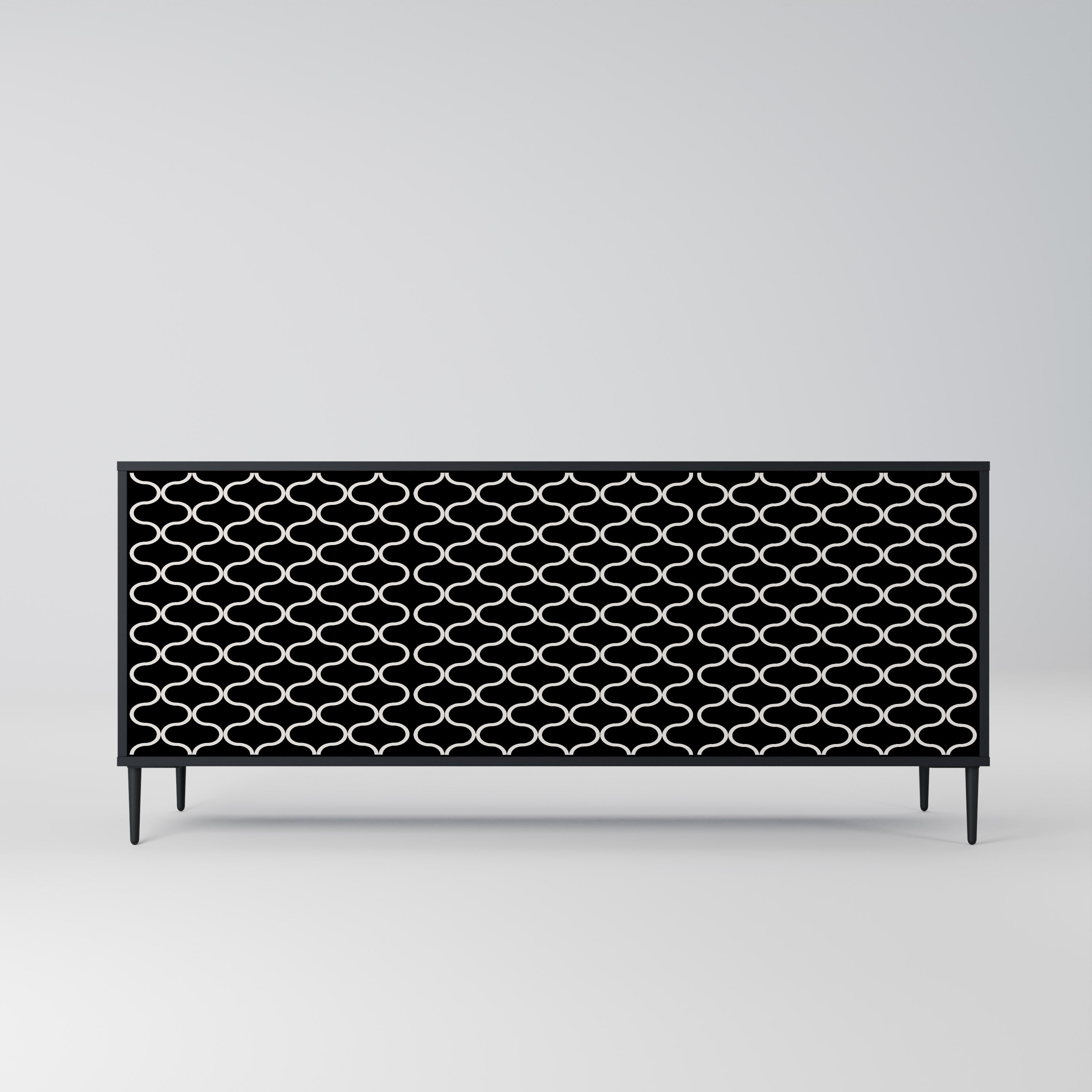 TESSELATED BLACKNESS Komoda 3-drzwiowa korpus Czarny