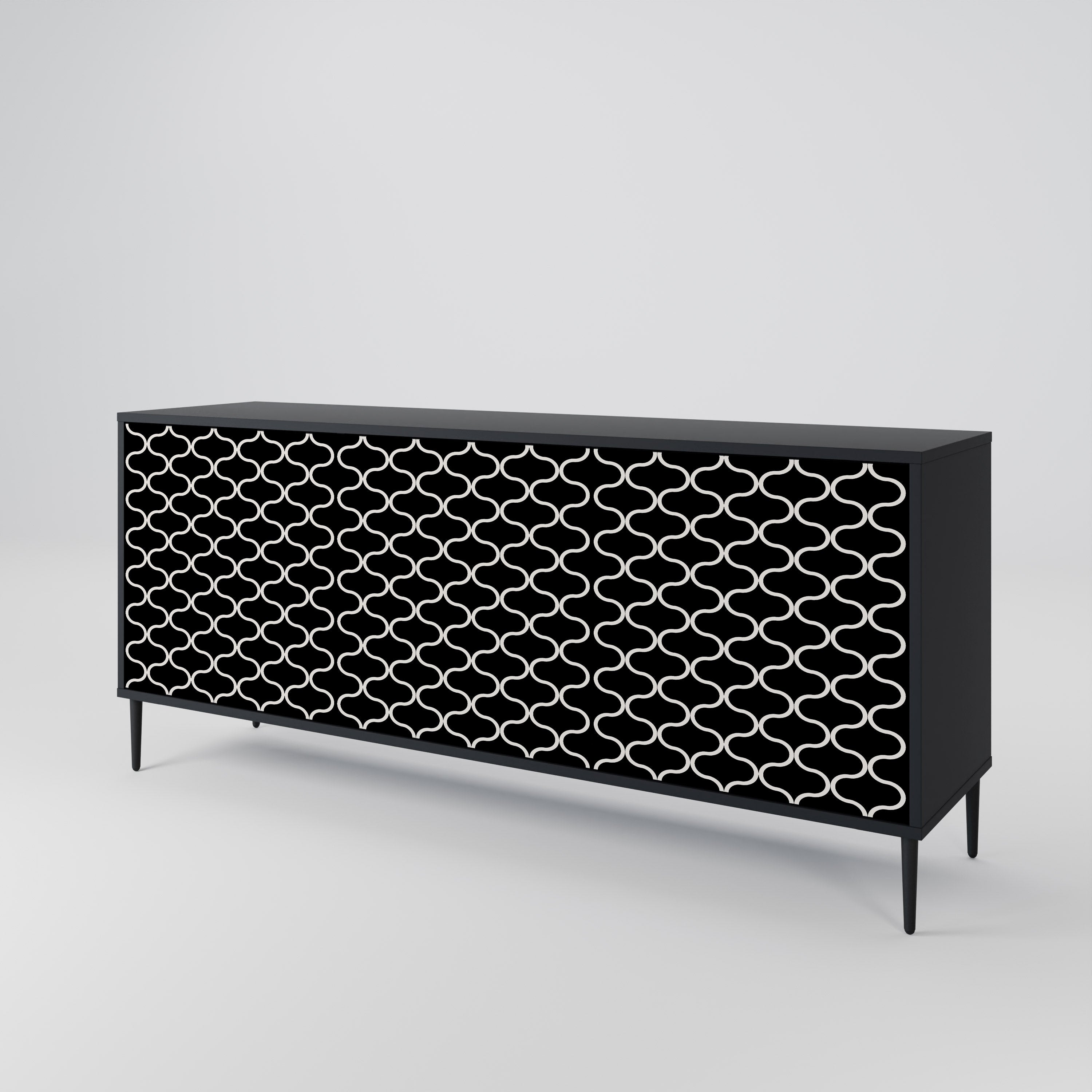 TESSELATED BLACKNESS Komoda 3-drzwiowa korpus Czarny