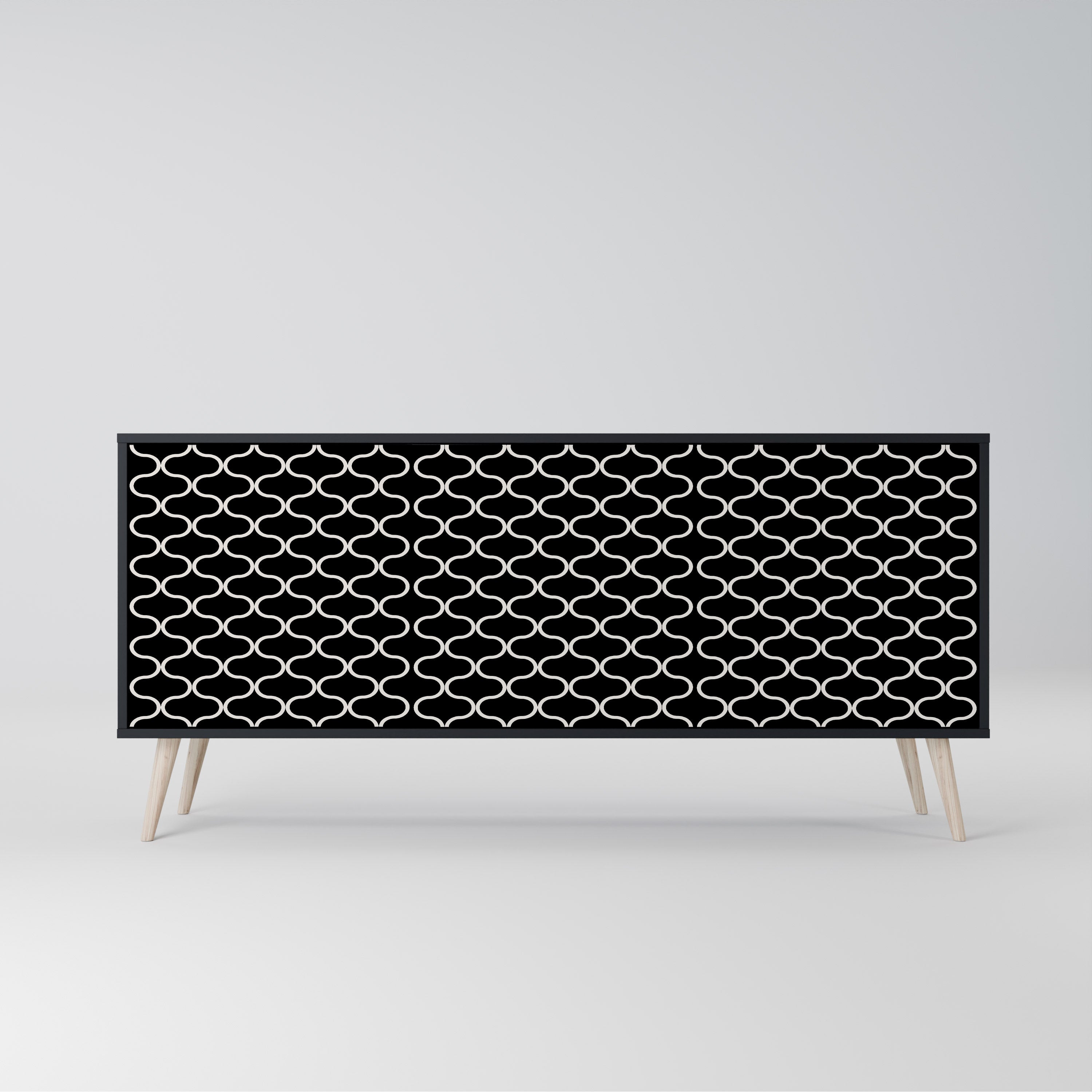 TESSELATED BLACKNESS Komoda 3-drzwiowa korpus Czarny