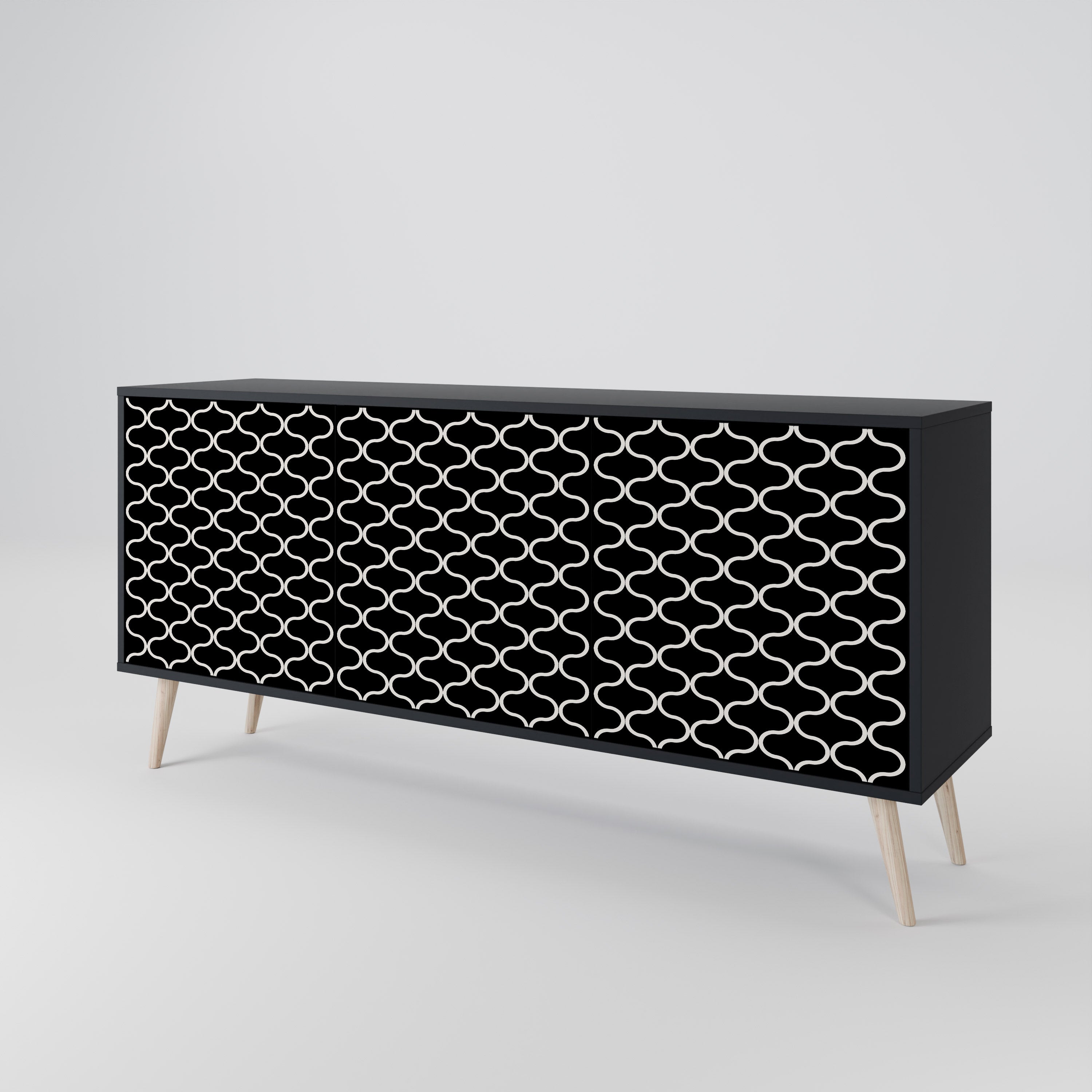 TESSELATED BLACKNESS Komoda 3-drzwiowa korpus Czarny
