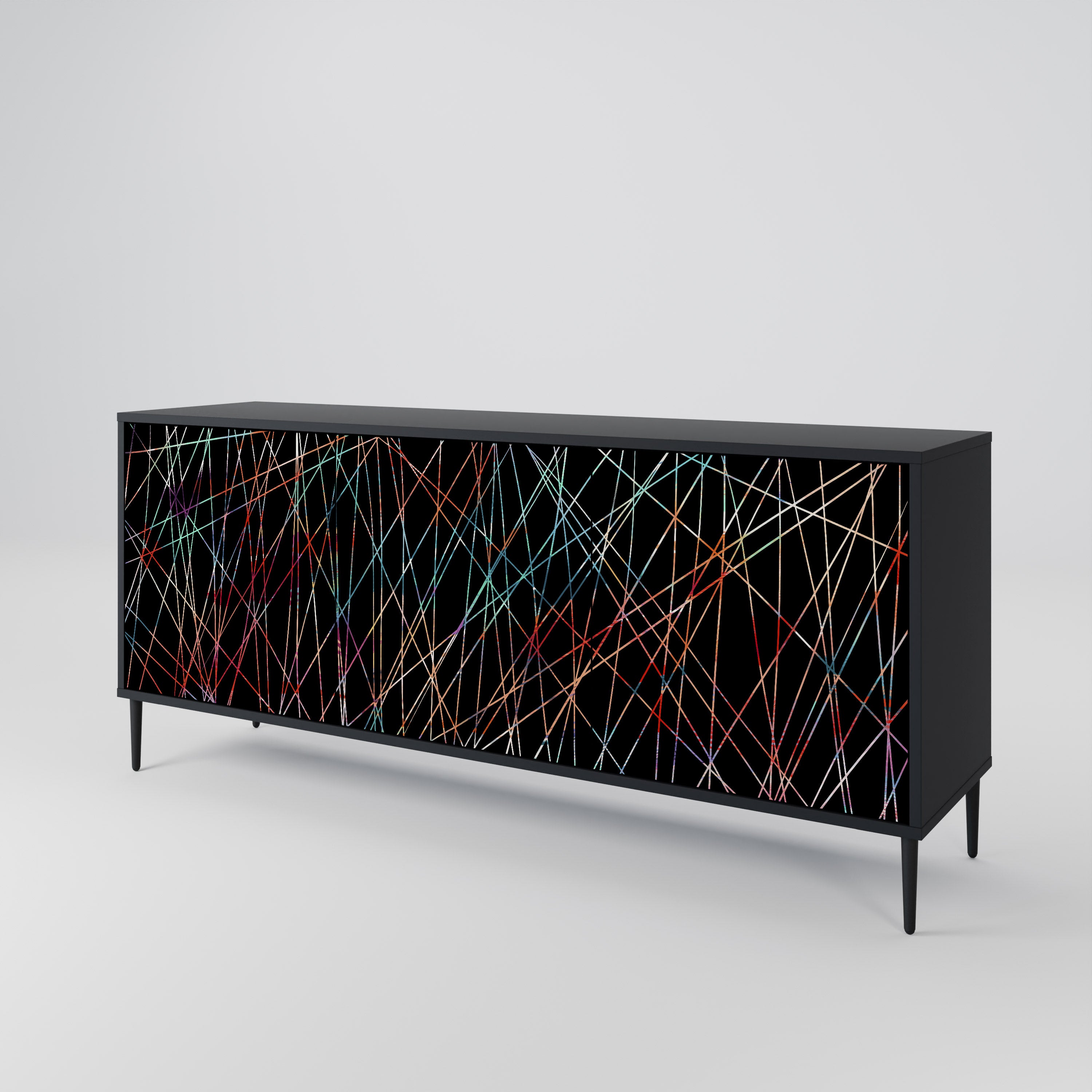 LUMINOUS SNARE Komoda 3-drzwiowa korpus Czarny
