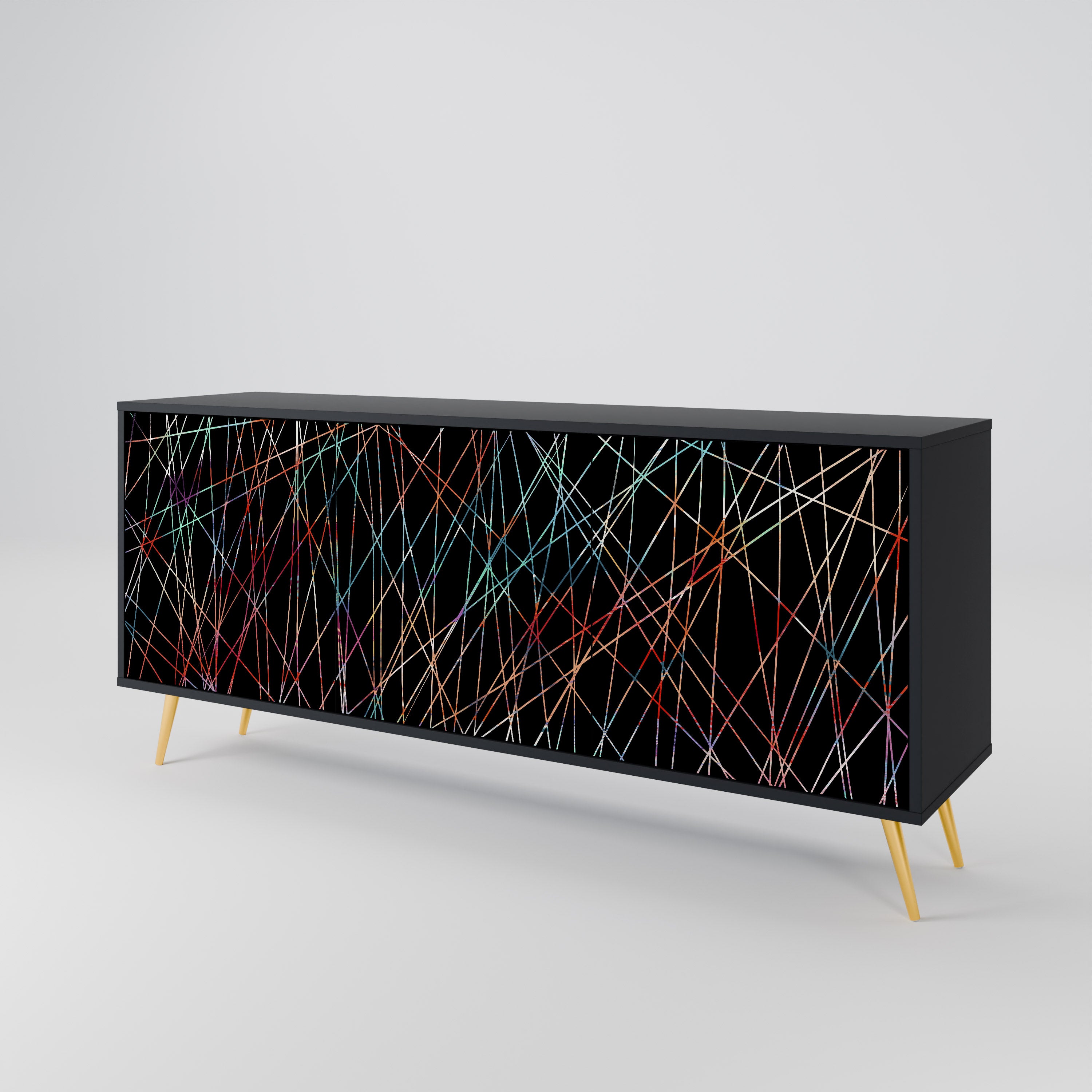 LUMINOUS SNARE Komoda 3-drzwiowa korpus Czarny