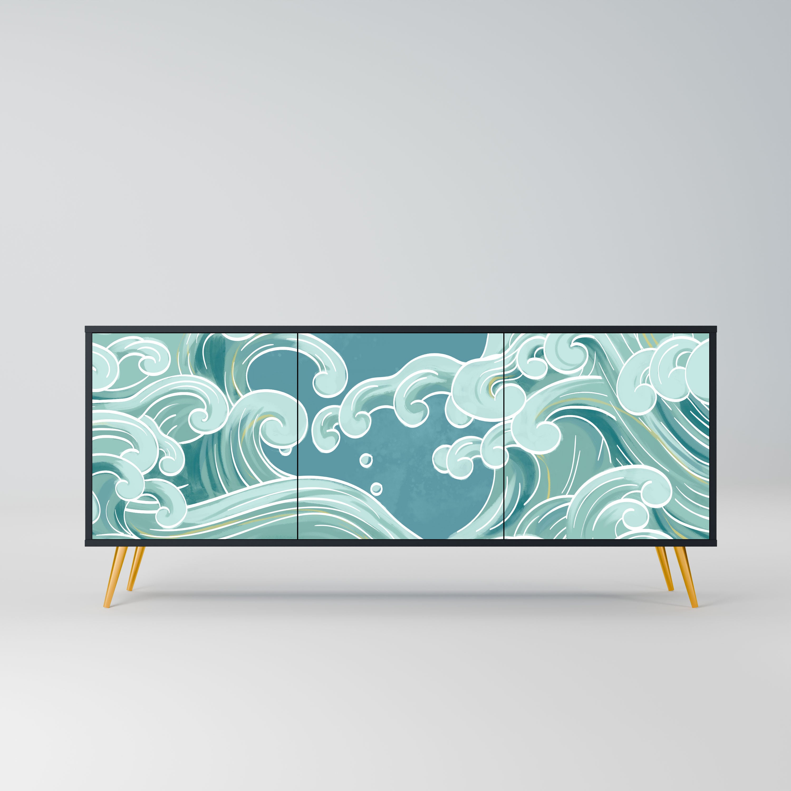 ASIAN SWAY Komoda 3-drzwiowa korpus Czarny