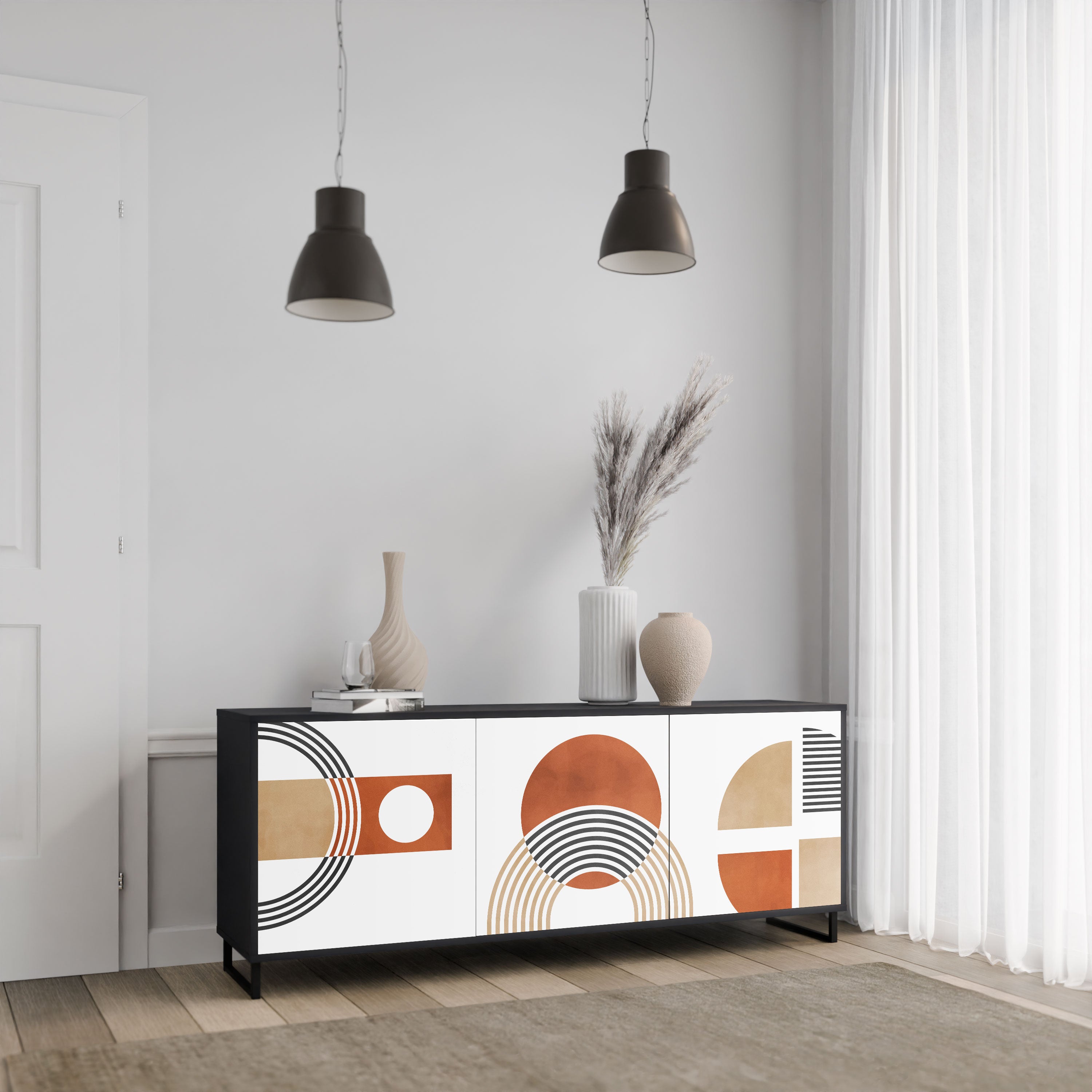 CIRCLE RHYTM Komoda 3-drzwiowa korpus Czarny