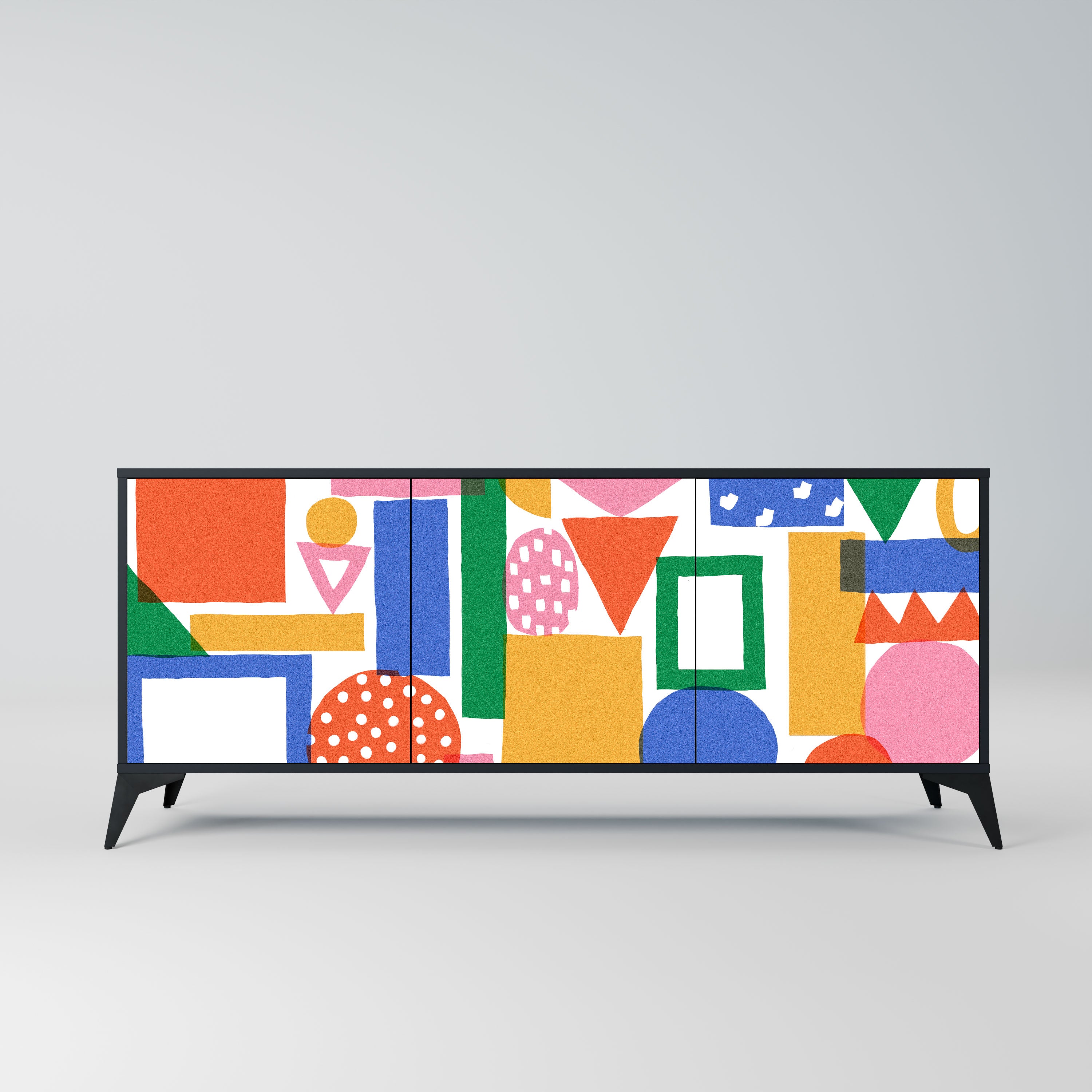GEOMETRIC GLIMMER Komoda 3-drzwiowa korpus Czarny