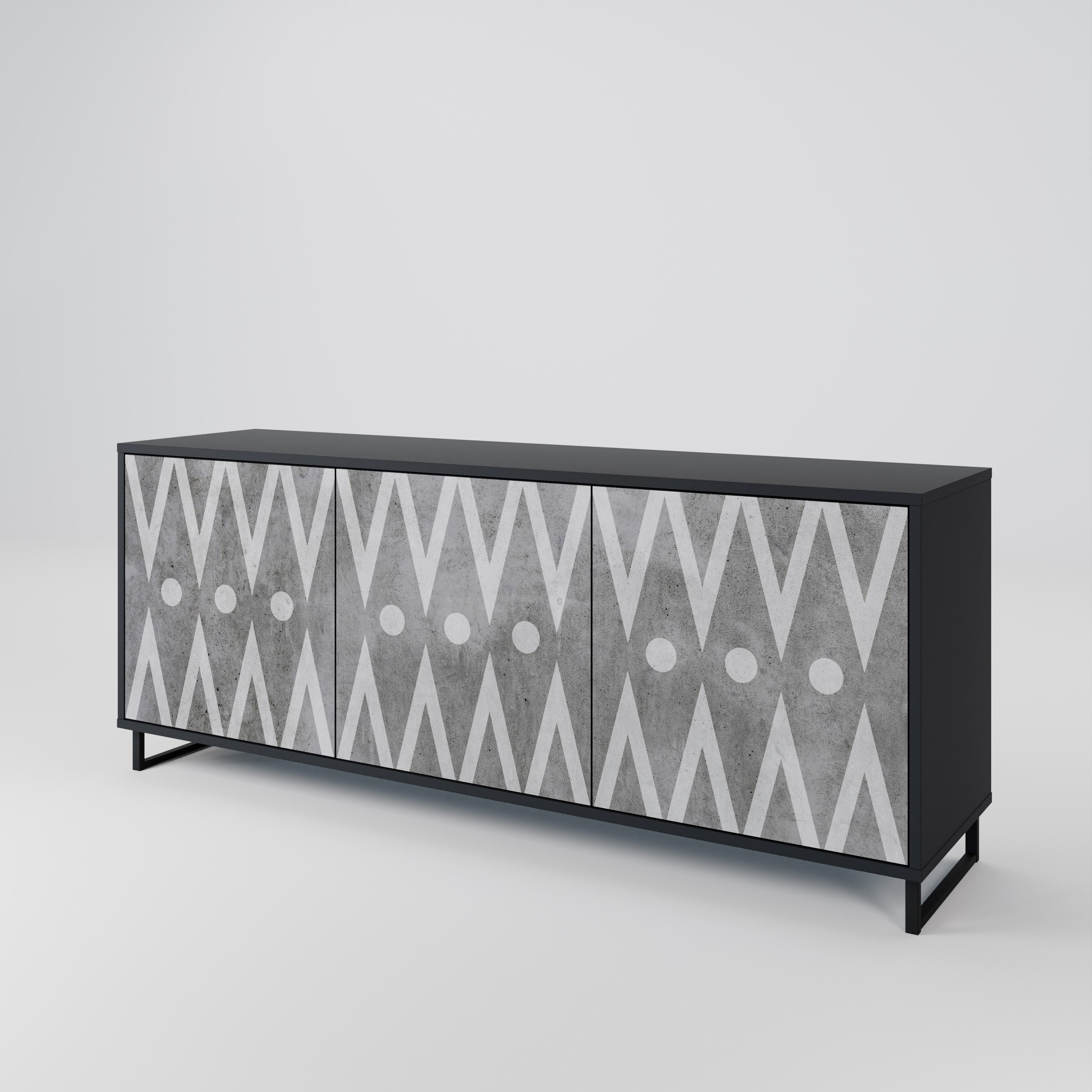 SHARP EDGES Komoda 3-drzwiowa korpus Czarny