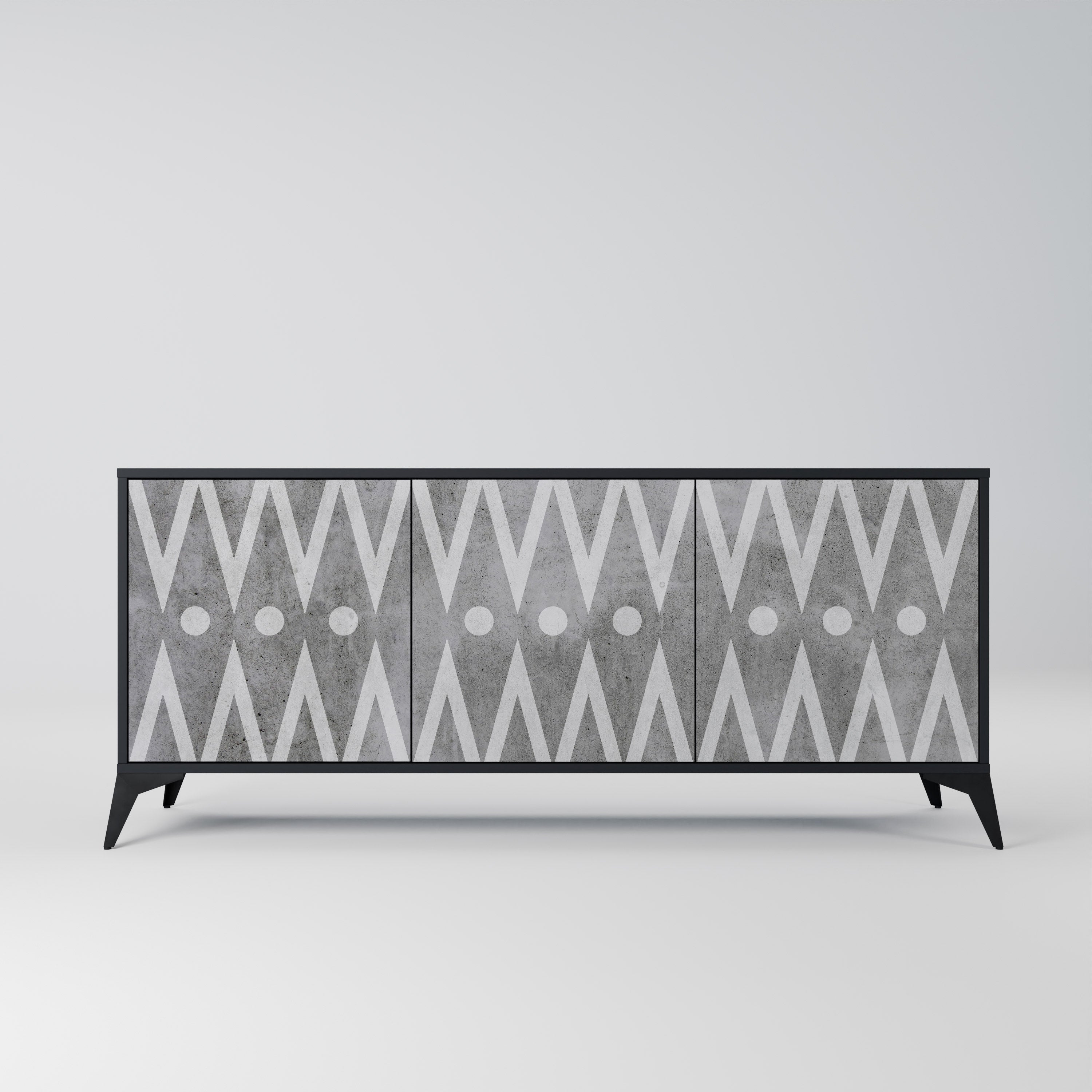 SHARP EDGES Komoda 3-drzwiowa korpus Czarny