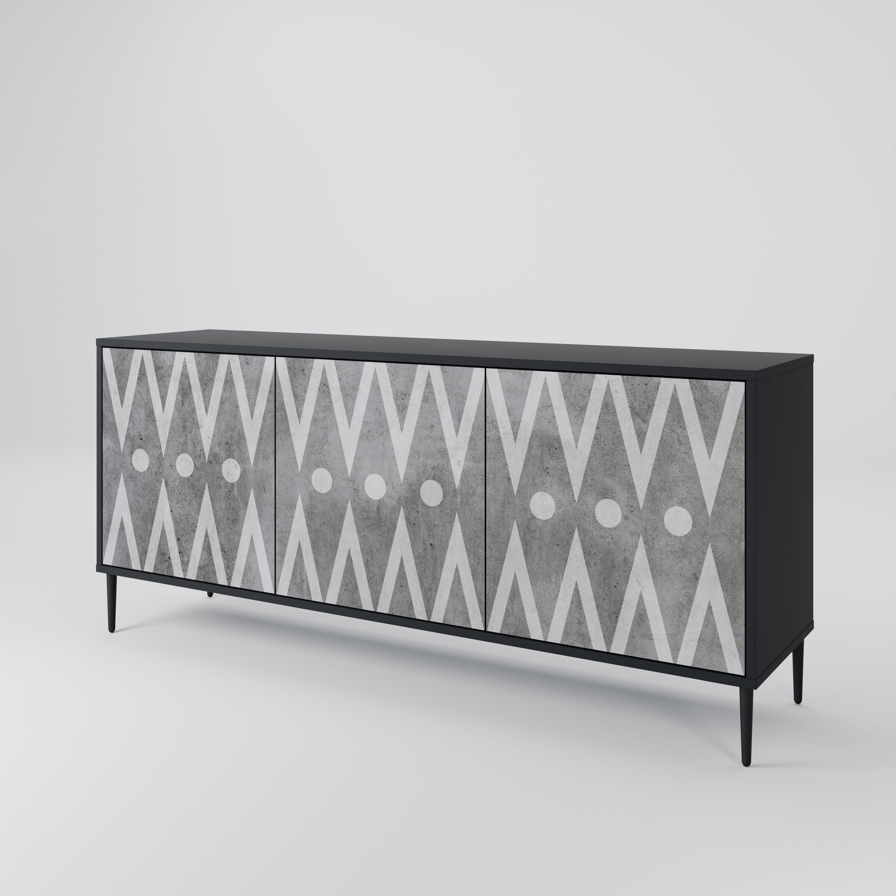 SHARP EDGES Komoda 3-drzwiowa korpus Czarny