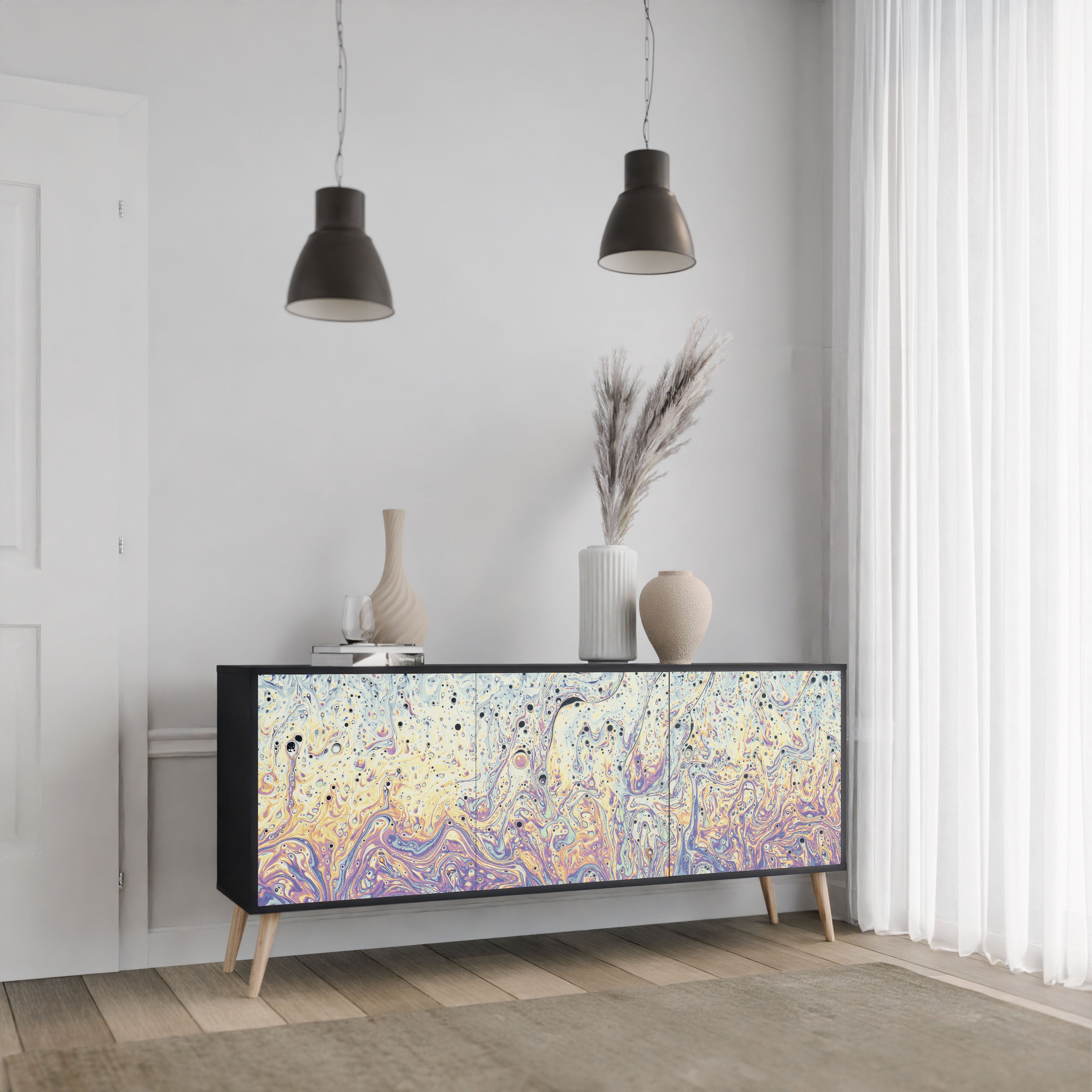 MOSAIC OF COLORS Komoda 3-drzwiowa korpus Czarny