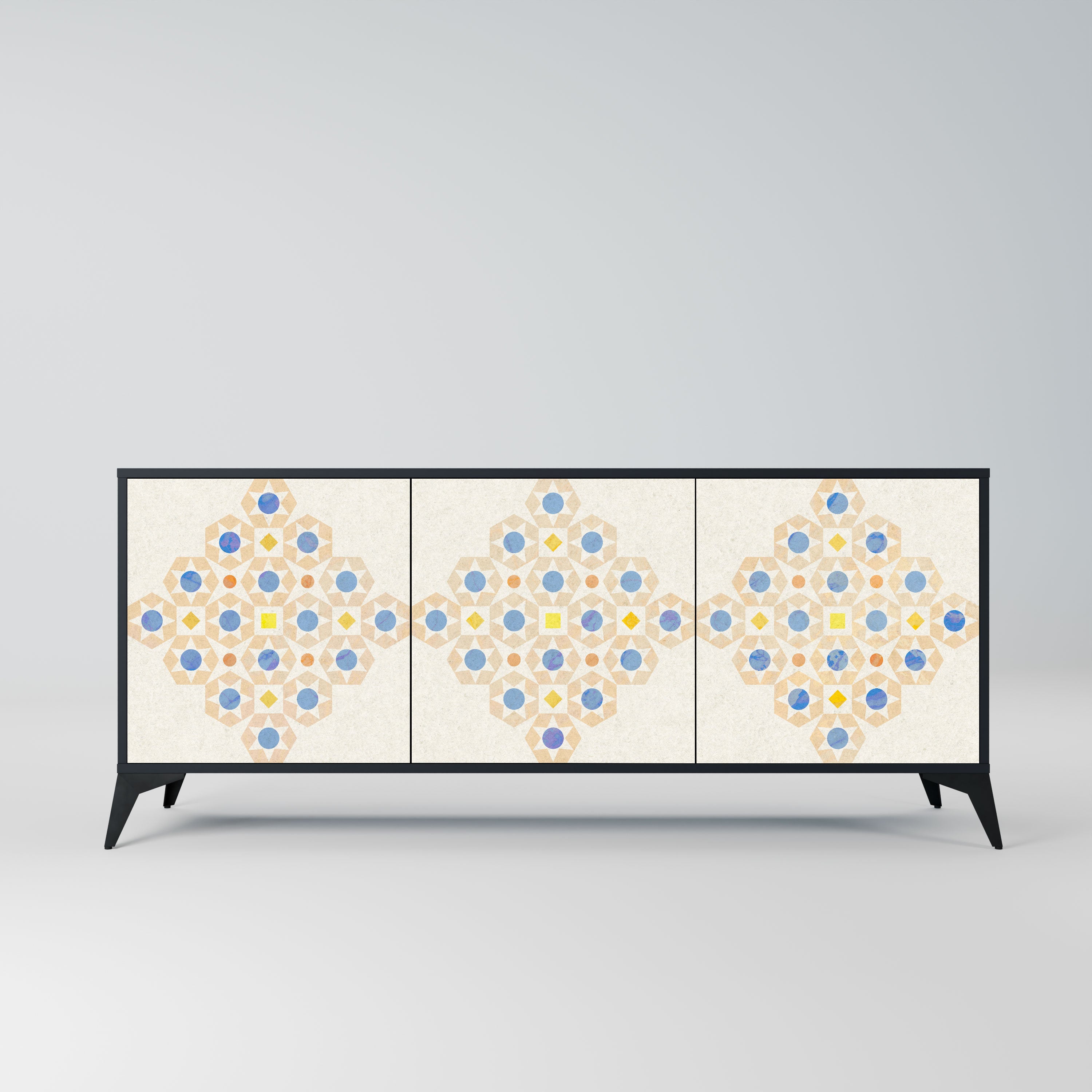 PATTERNED PRISM Komoda 3-drzwiowa korpus Czarny