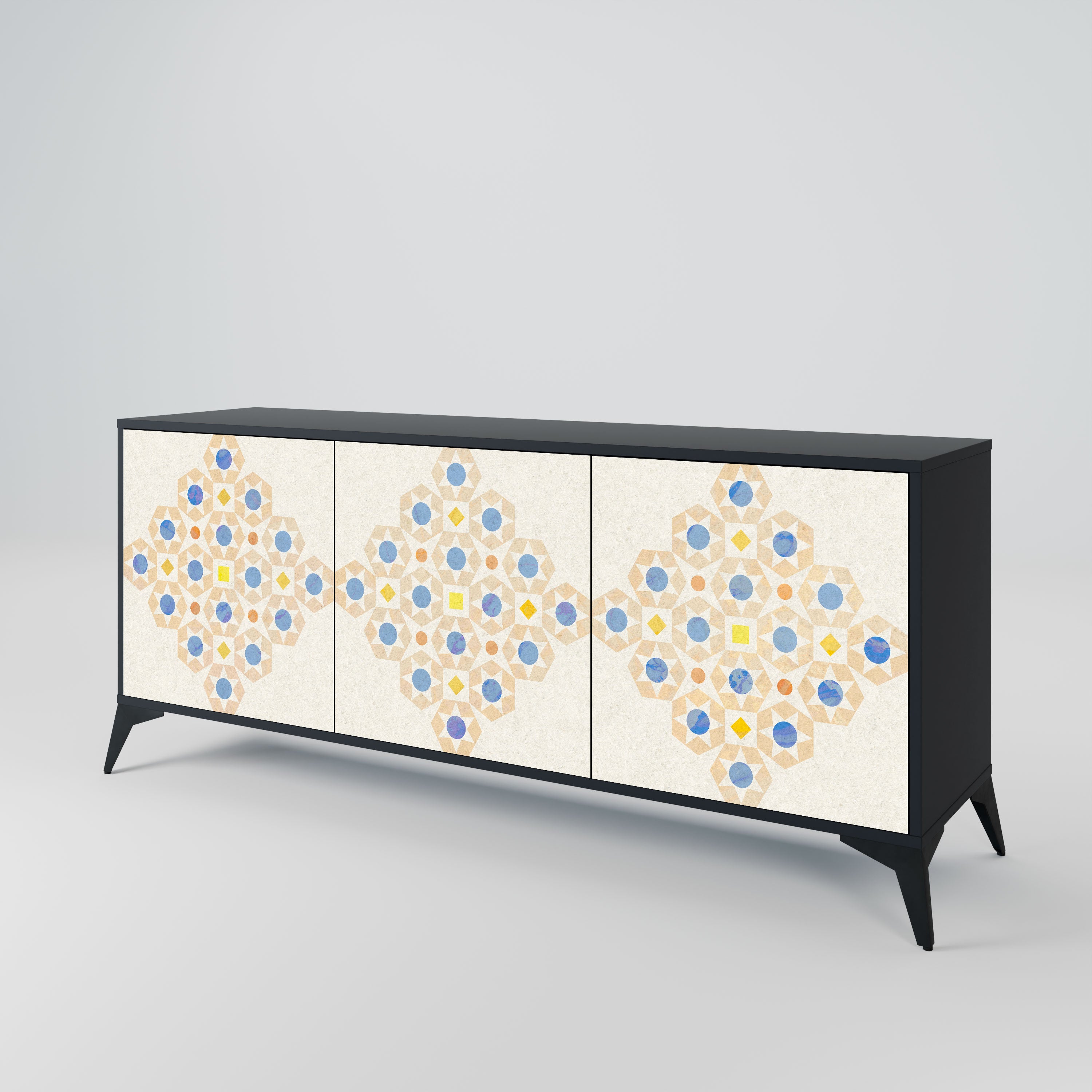 PATTERNED PRISM Komoda 3-drzwiowa korpus Czarny