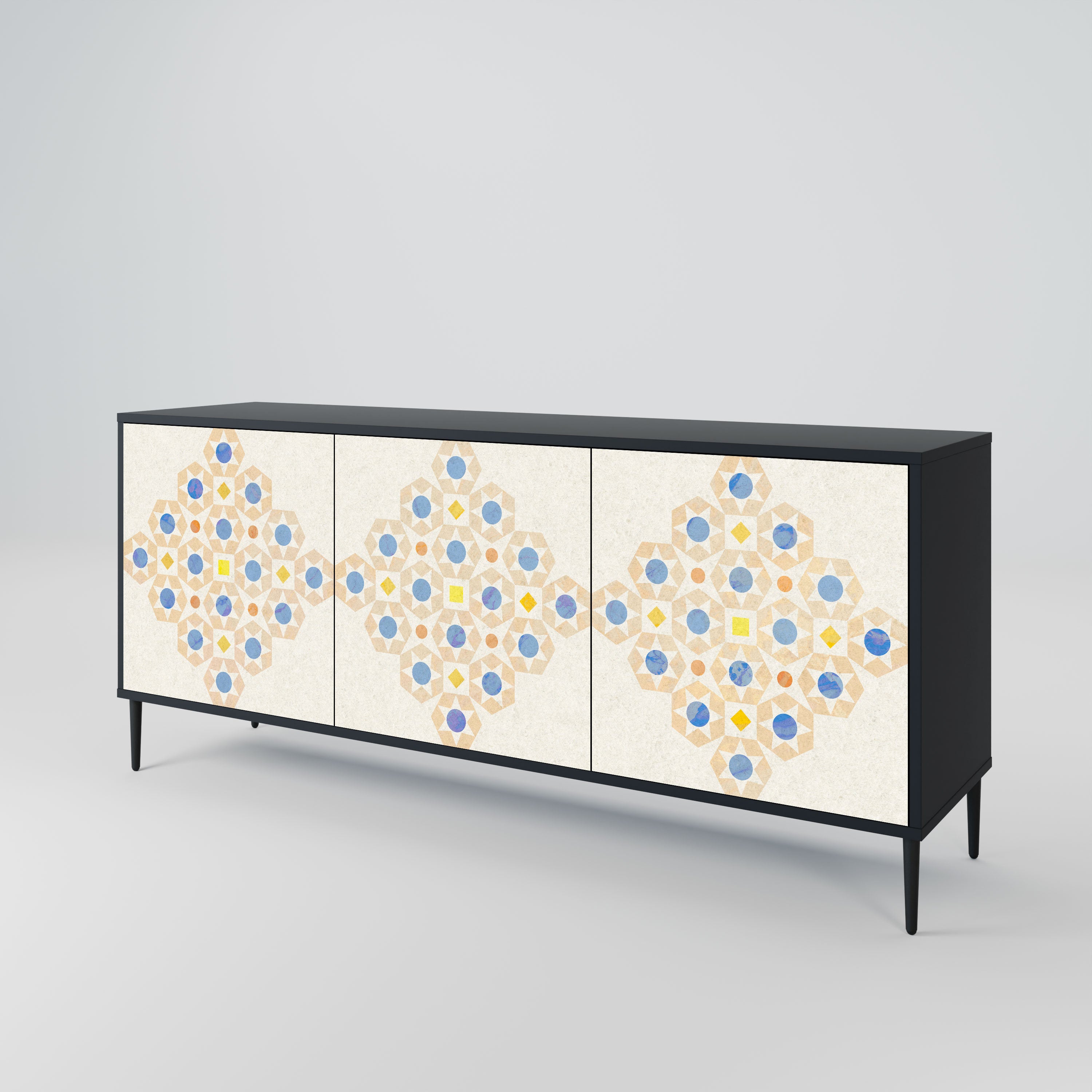 PATTERNED PRISM Komoda 3-drzwiowa korpus Czarny