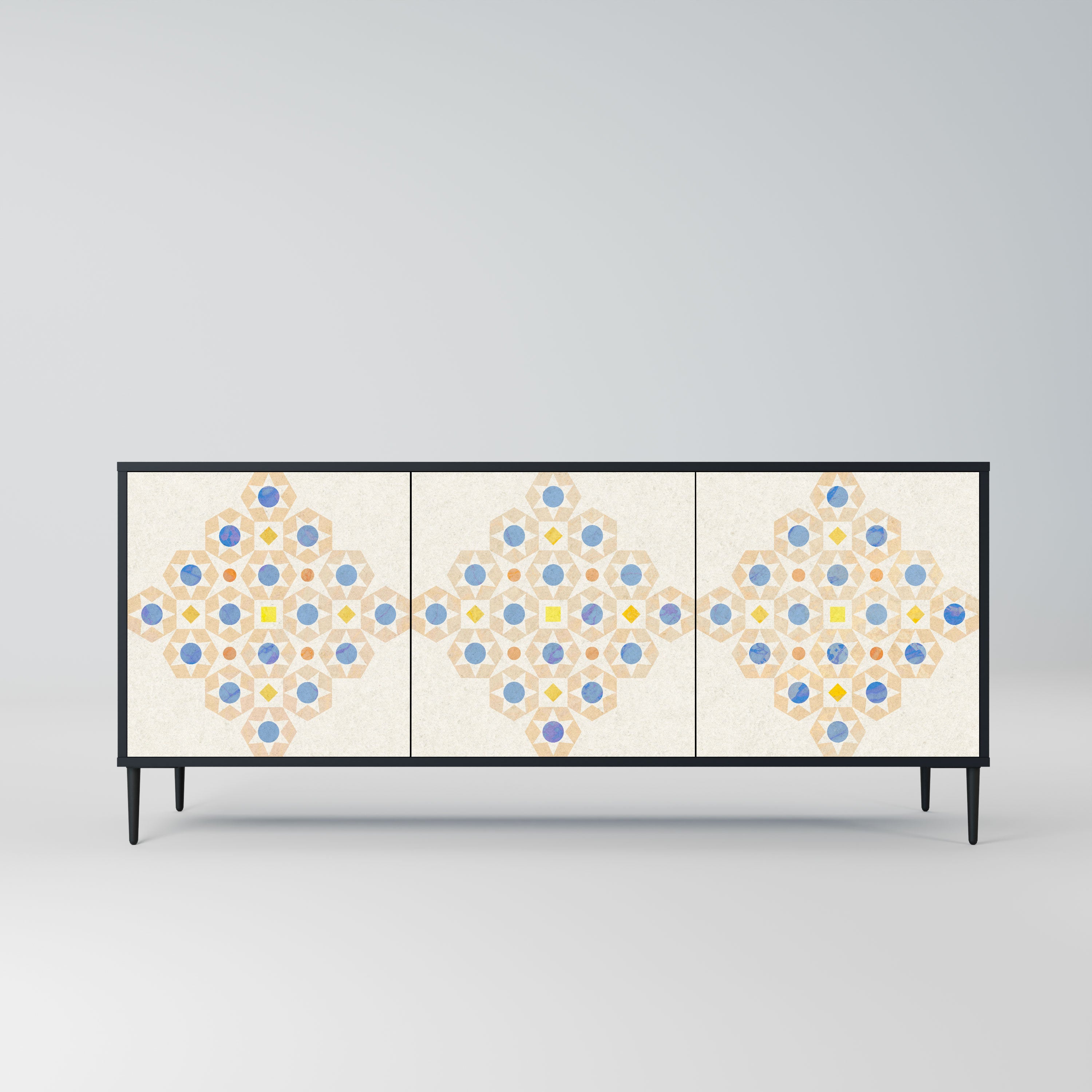 PATTERNED PRISM Komoda 3-drzwiowa korpus Czarny