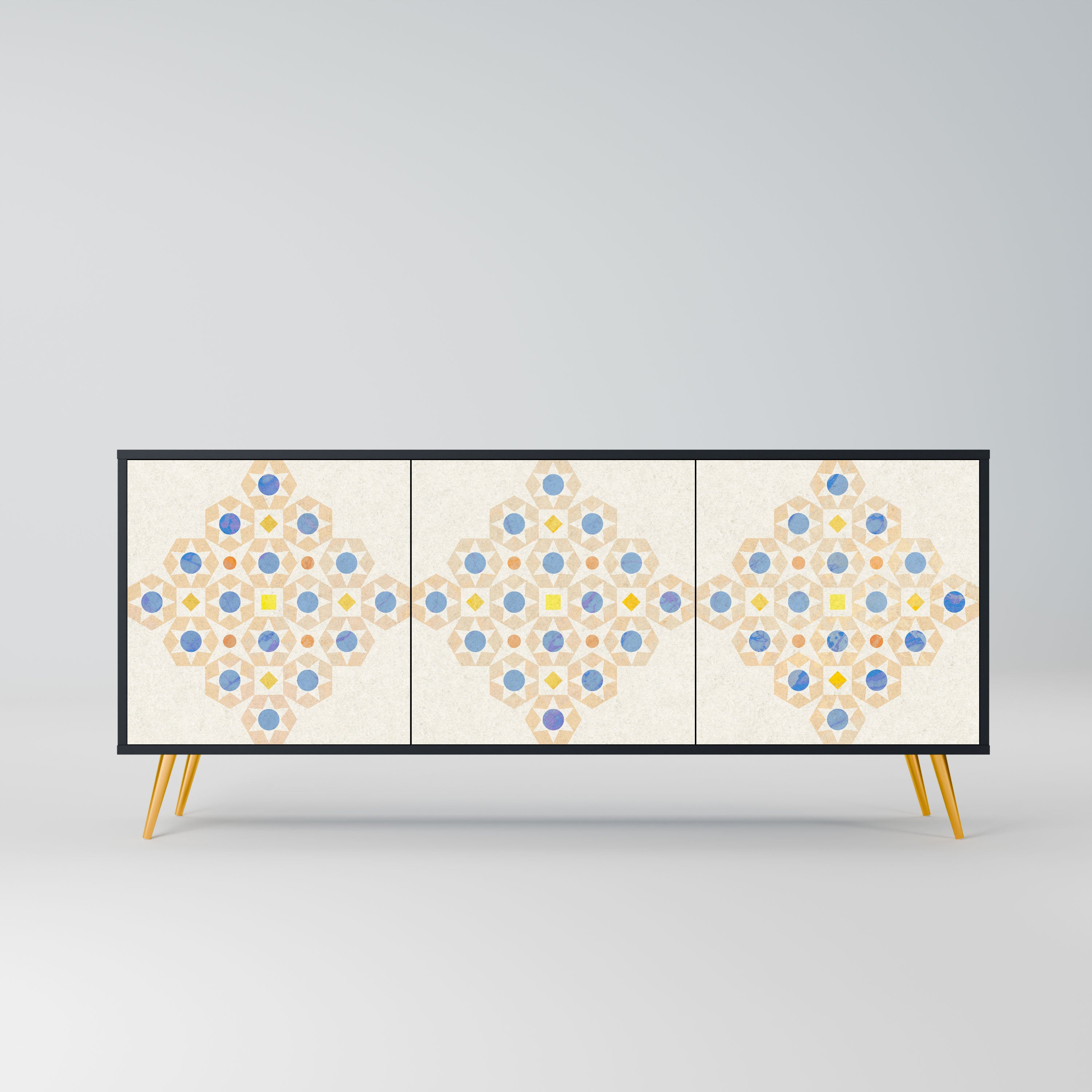 PATTERNED PRISM Komoda 3-drzwiowa korpus Czarny