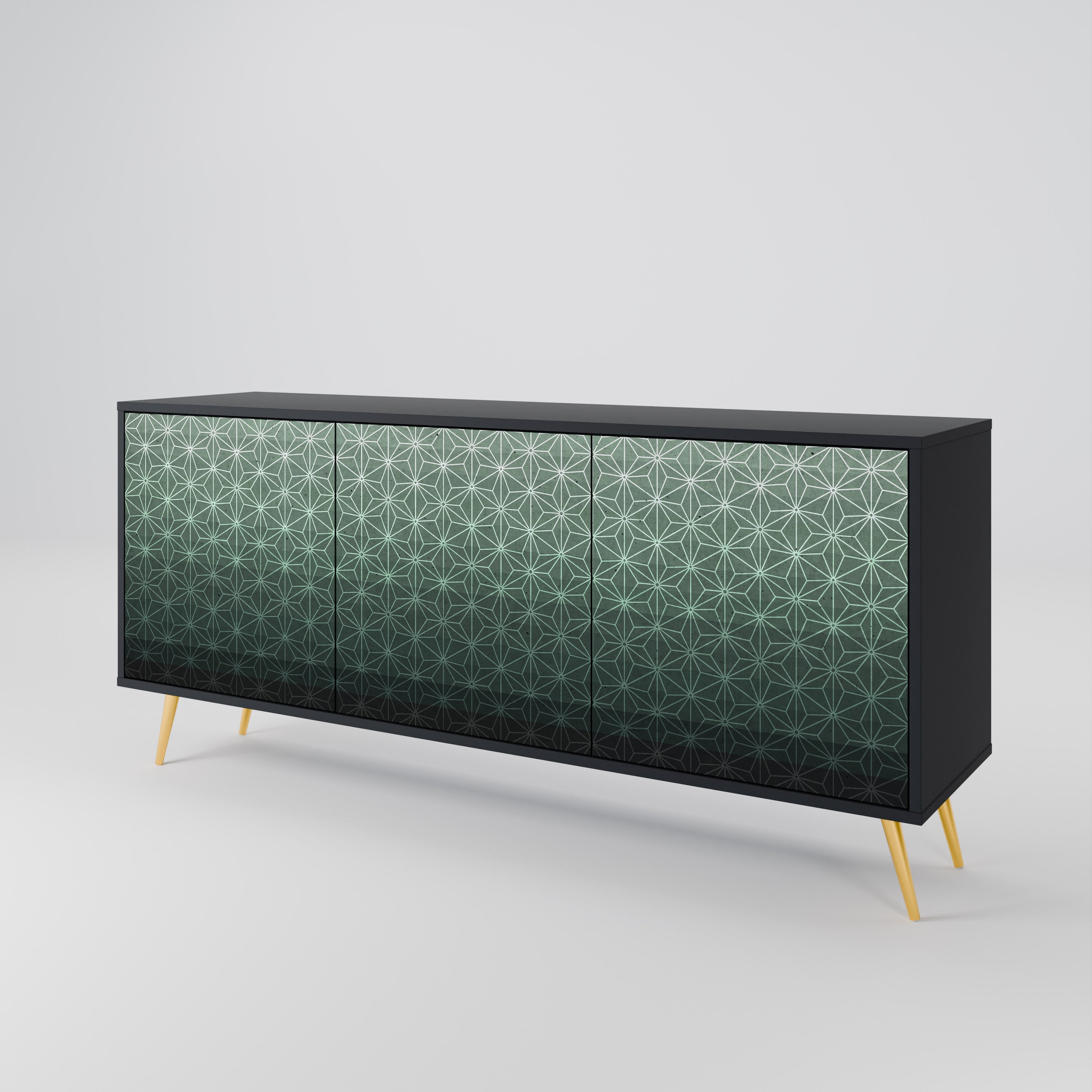 ORNAMENTAL GLIMMER Komoda 3-drzwiowa korpus Czarny