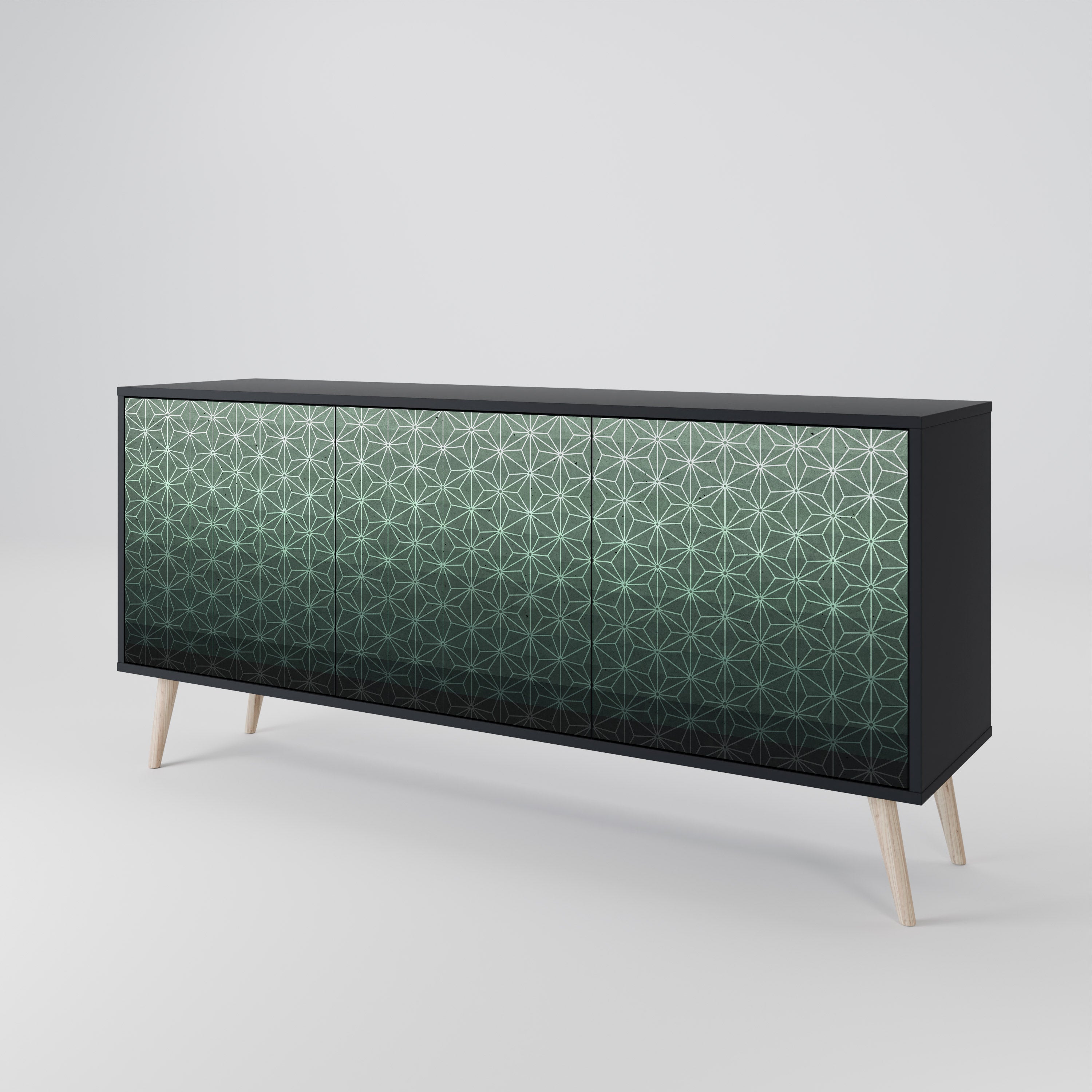 ORNAMENTAL GLIMMER Komoda 3-drzwiowa korpus Czarny