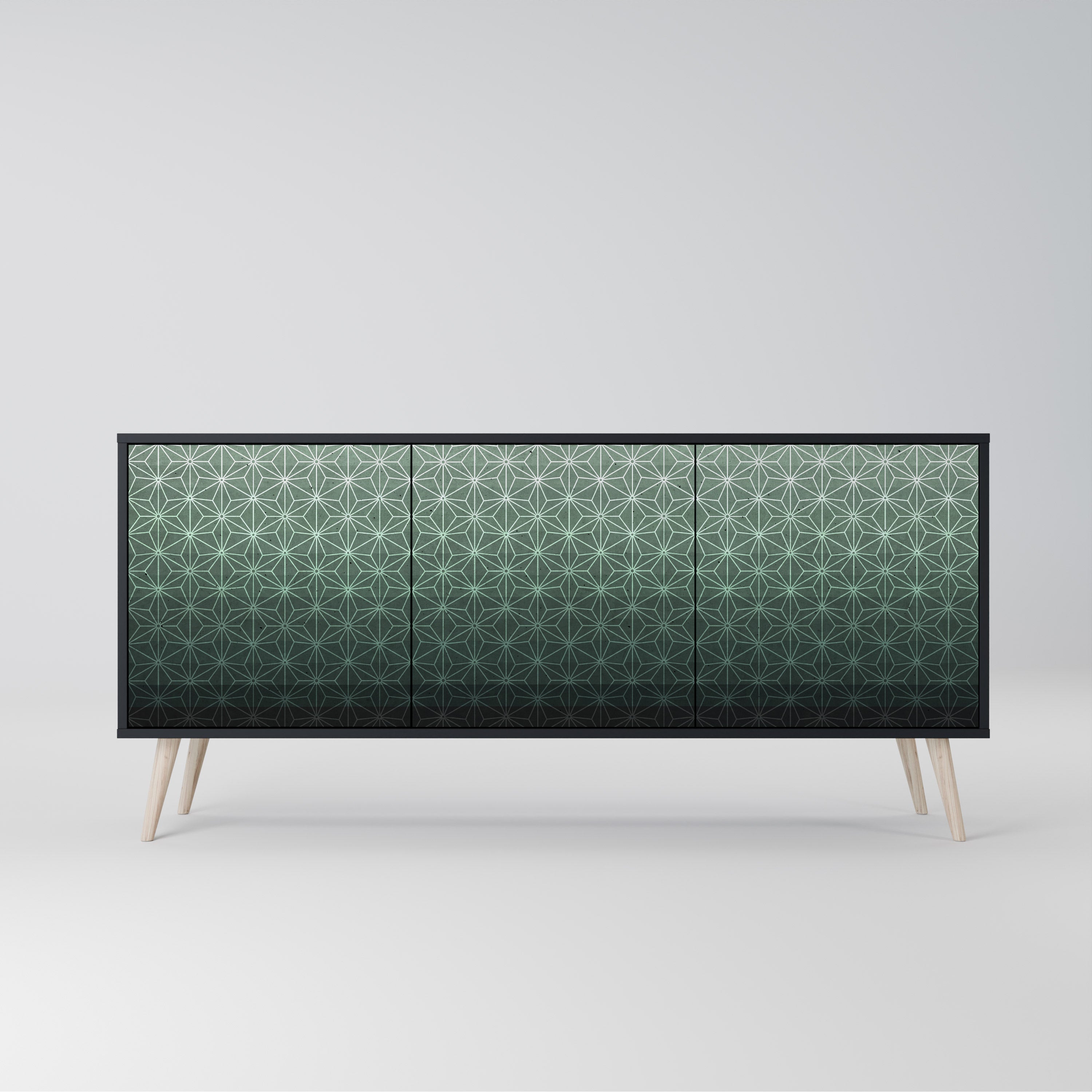 ORNAMENTAL GLIMMER Komoda 3-drzwiowa korpus Czarny