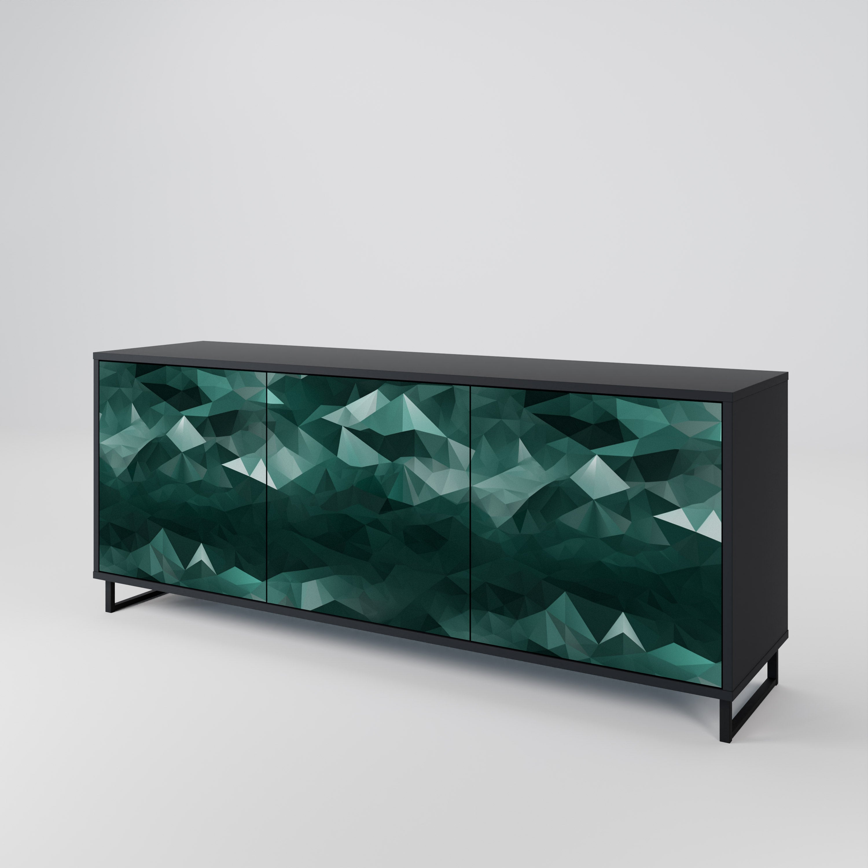 POLYGONAL FLOATING Komoda 3-drzwiowa korpus Czarny
