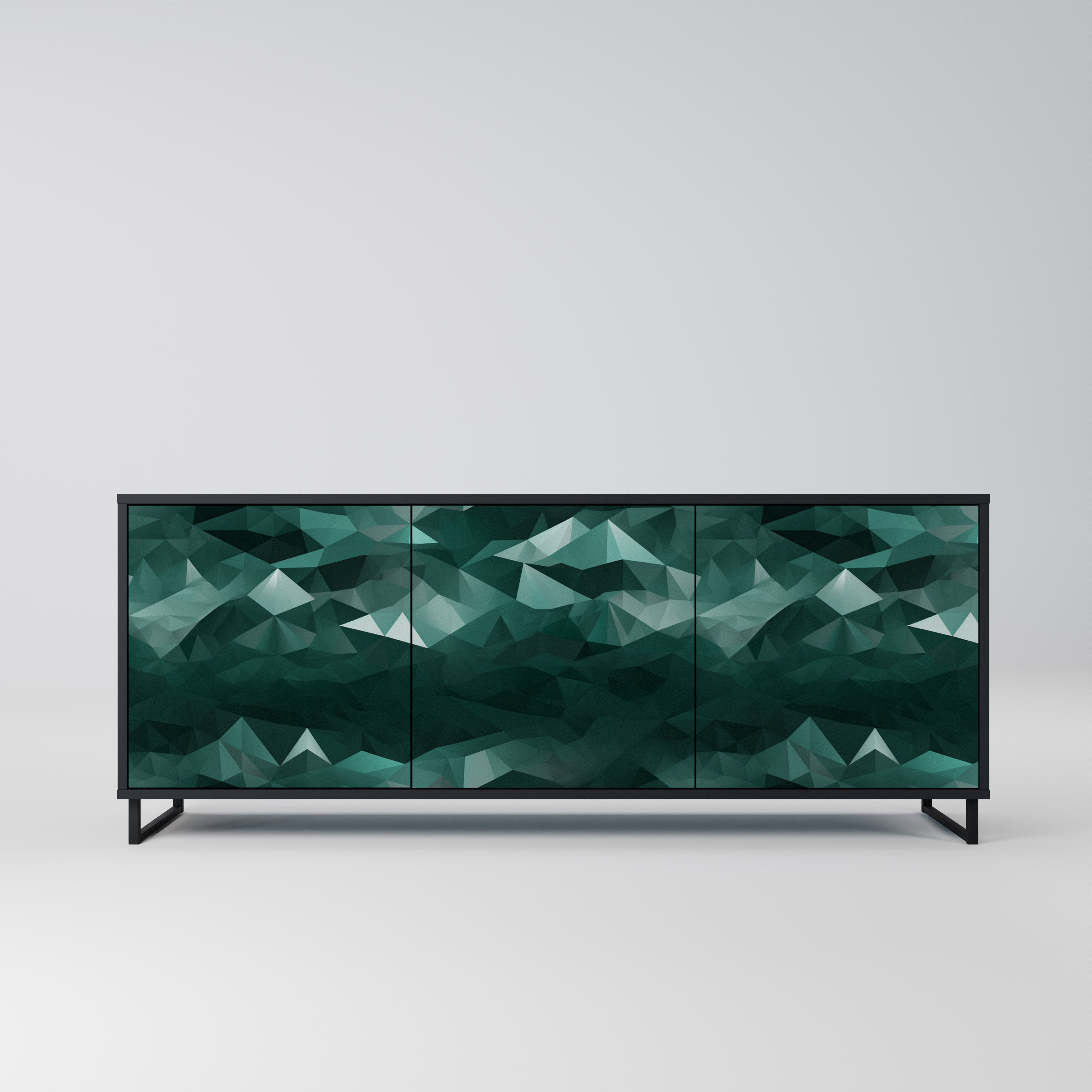 POLYGONAL FLOATING Komoda 3-drzwiowa korpus Czarny
