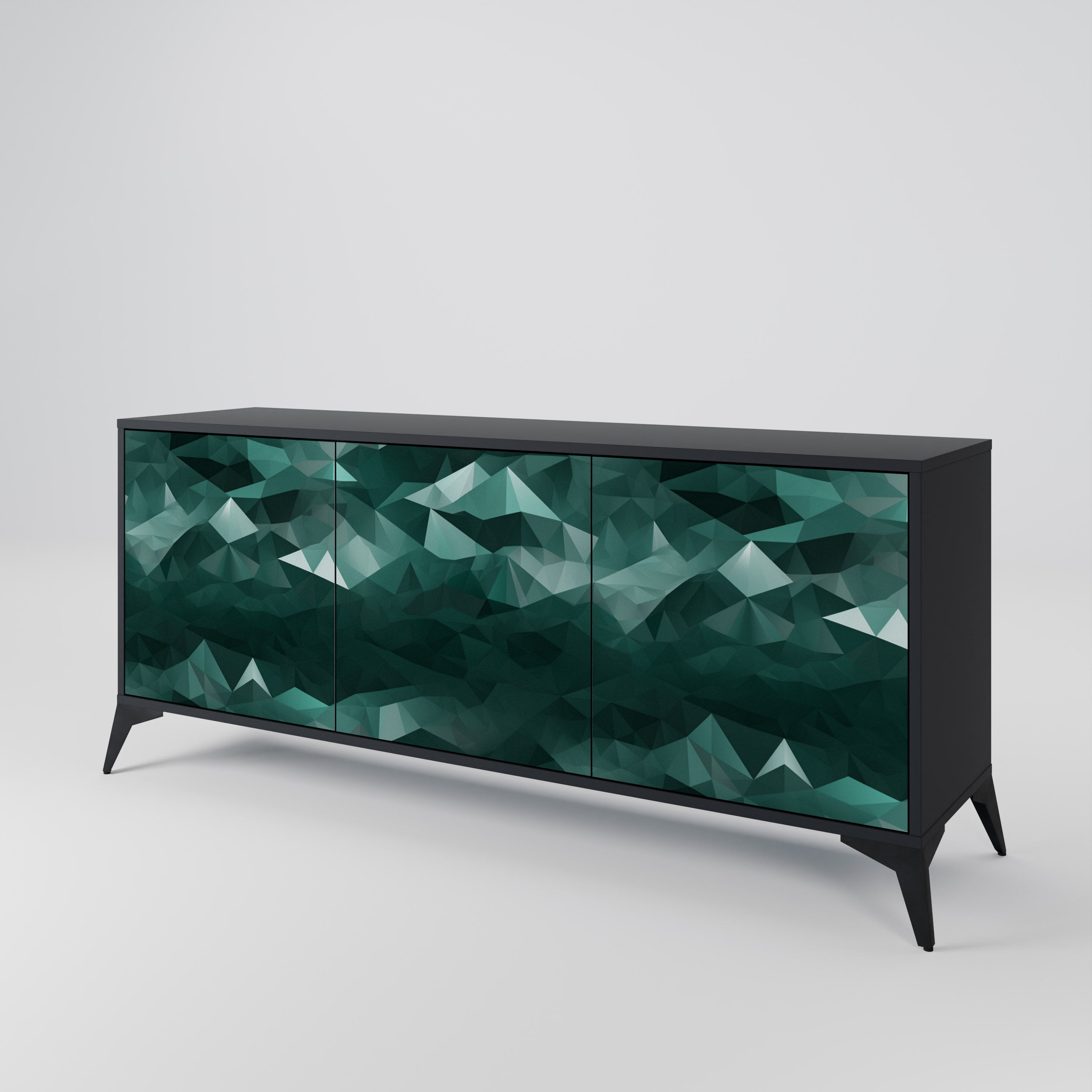 POLYGONAL FLOATING Komoda 3-drzwiowa korpus Czarny