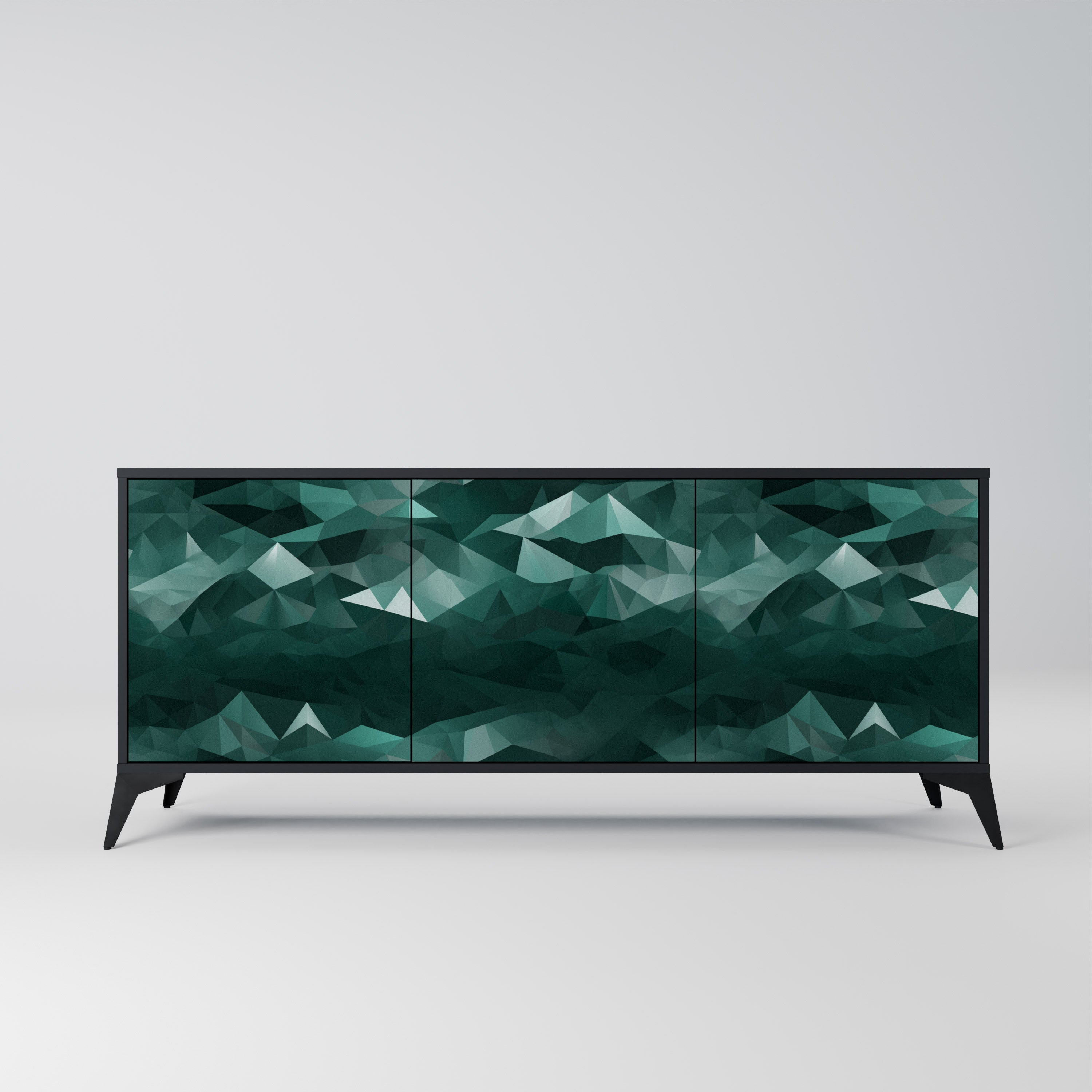 POLYGONAL FLOATING Komoda 3-drzwiowa korpus Czarny