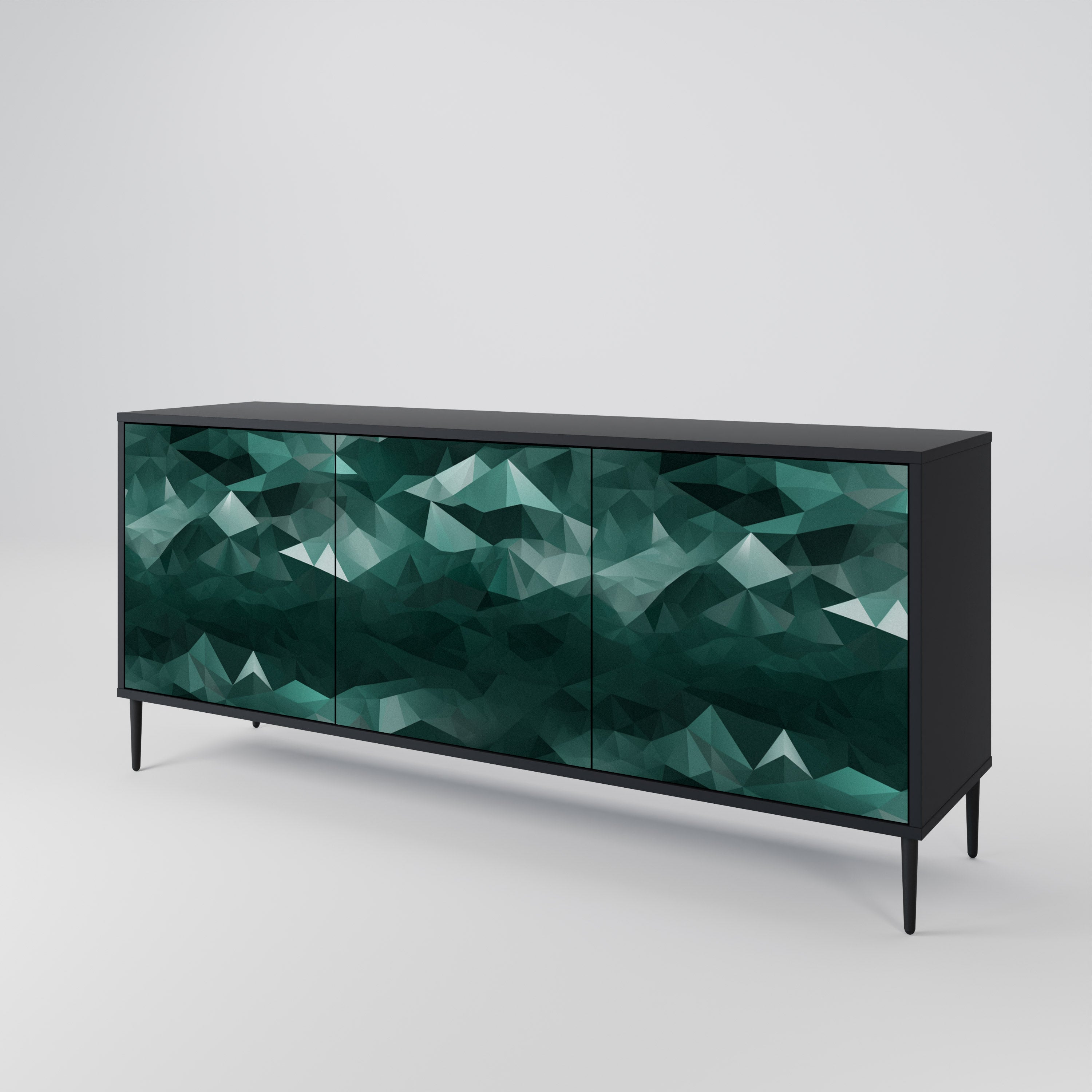 POLYGONAL FLOATING Komoda 3-drzwiowa korpus Czarny