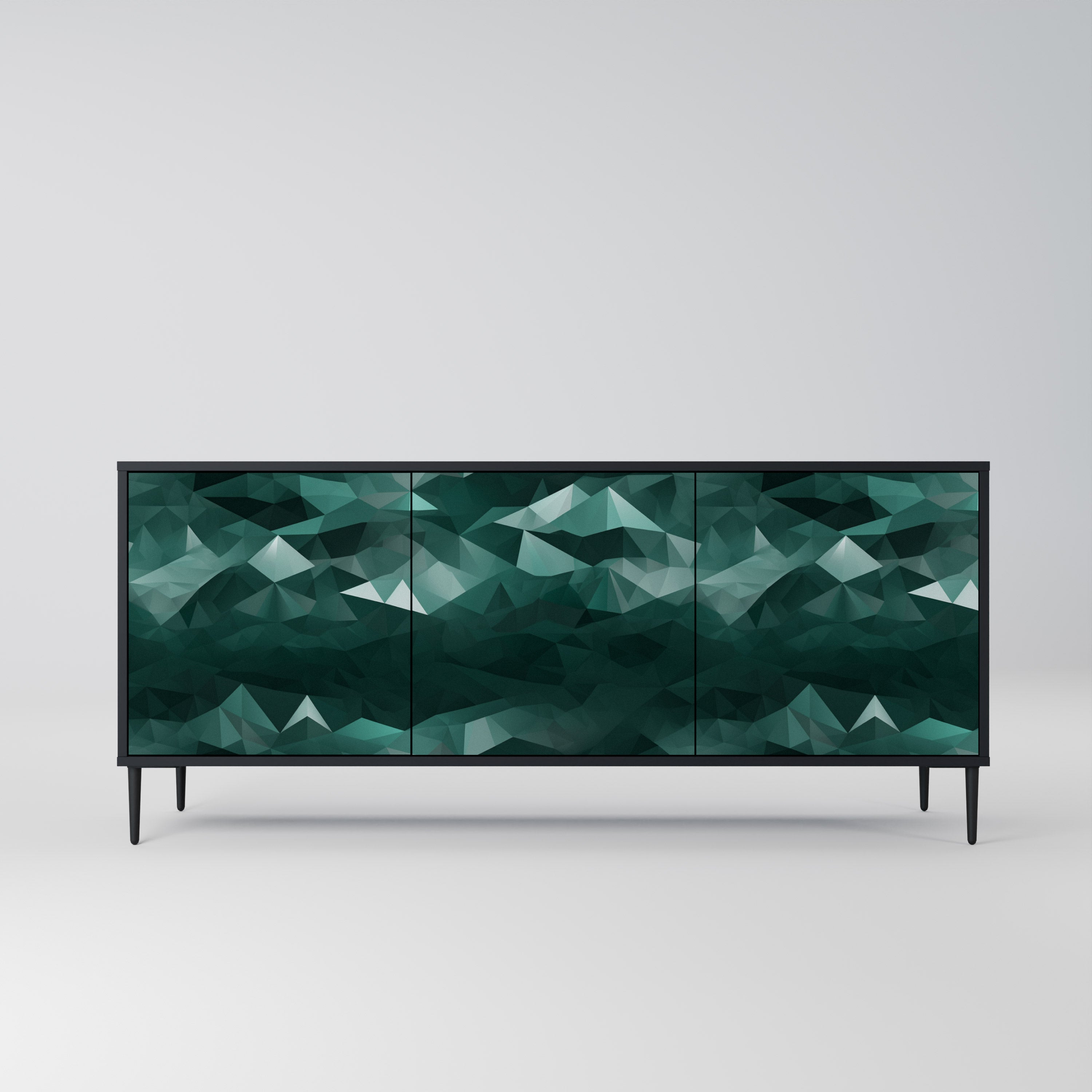 POLYGONAL FLOATING Komoda 3-drzwiowa korpus Czarny
