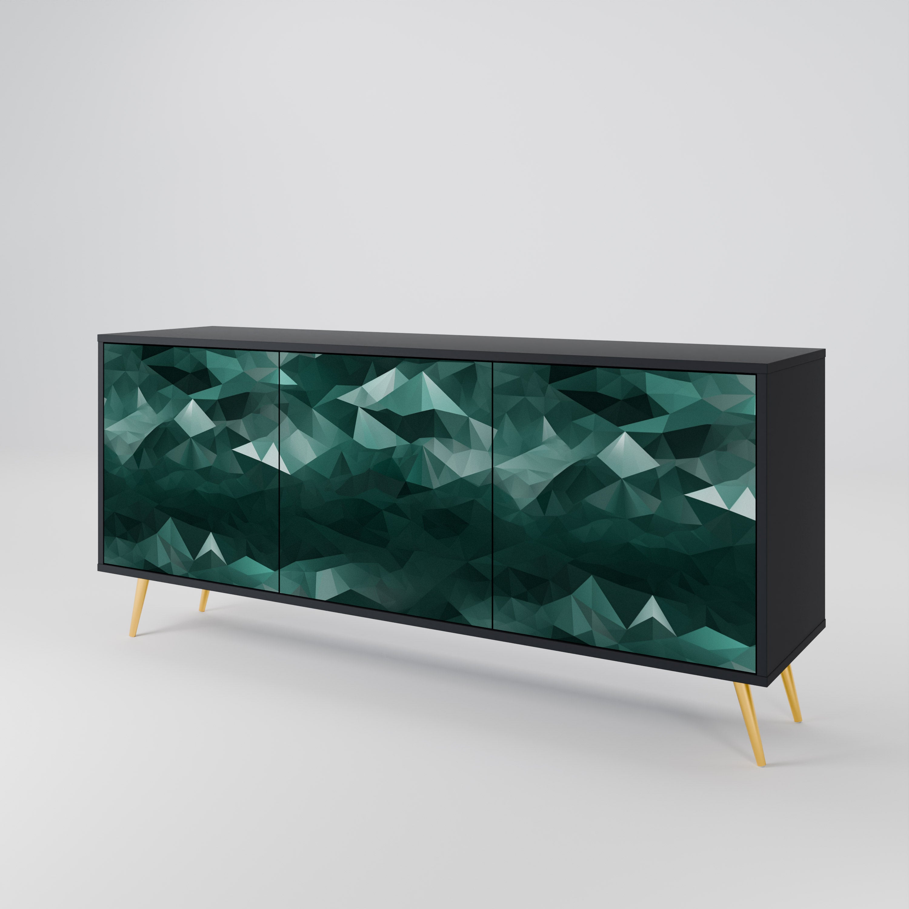 POLYGONAL FLOATING Komoda 3-drzwiowa korpus Czarny