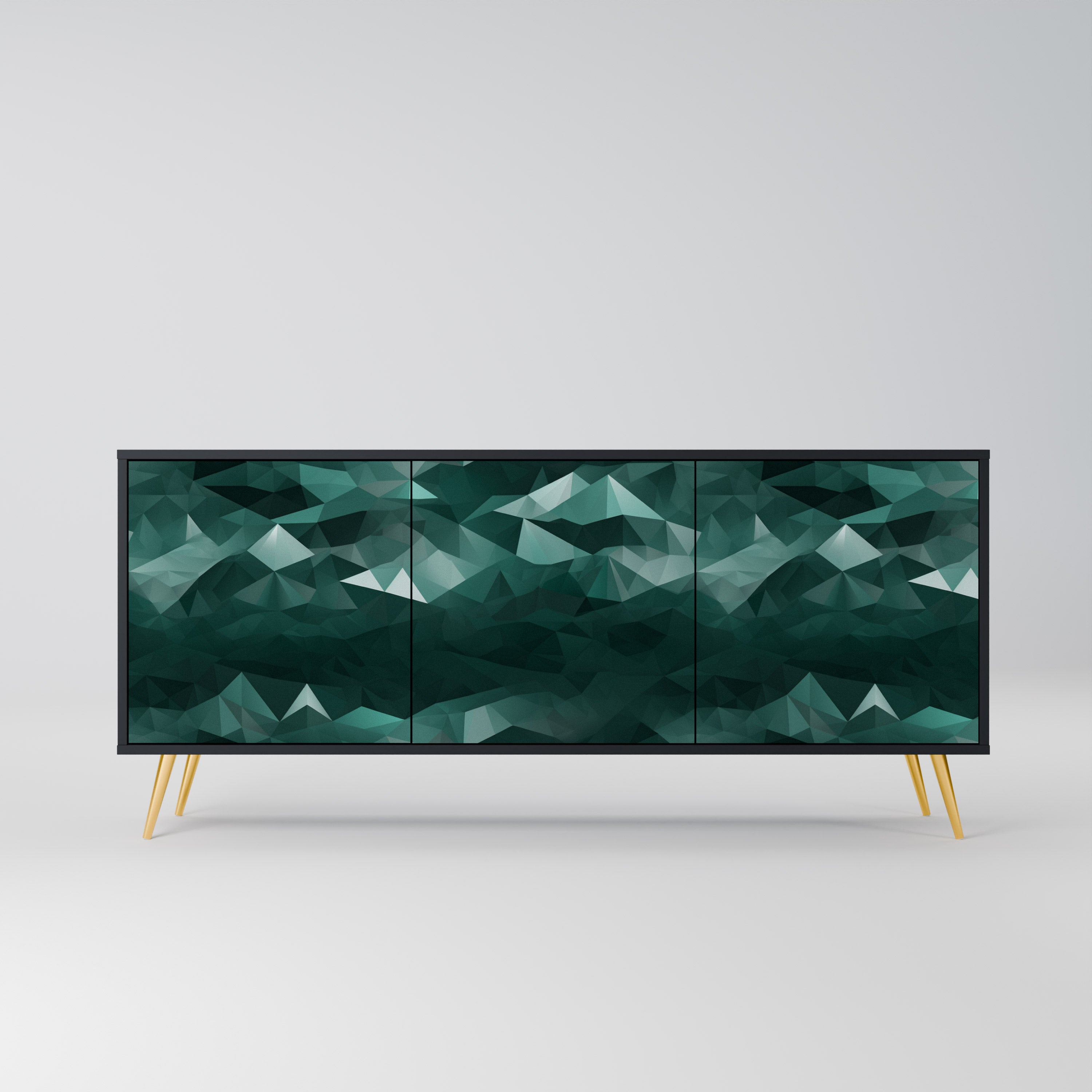 POLYGONAL FLOATING Komoda 3-drzwiowa korpus Czarny