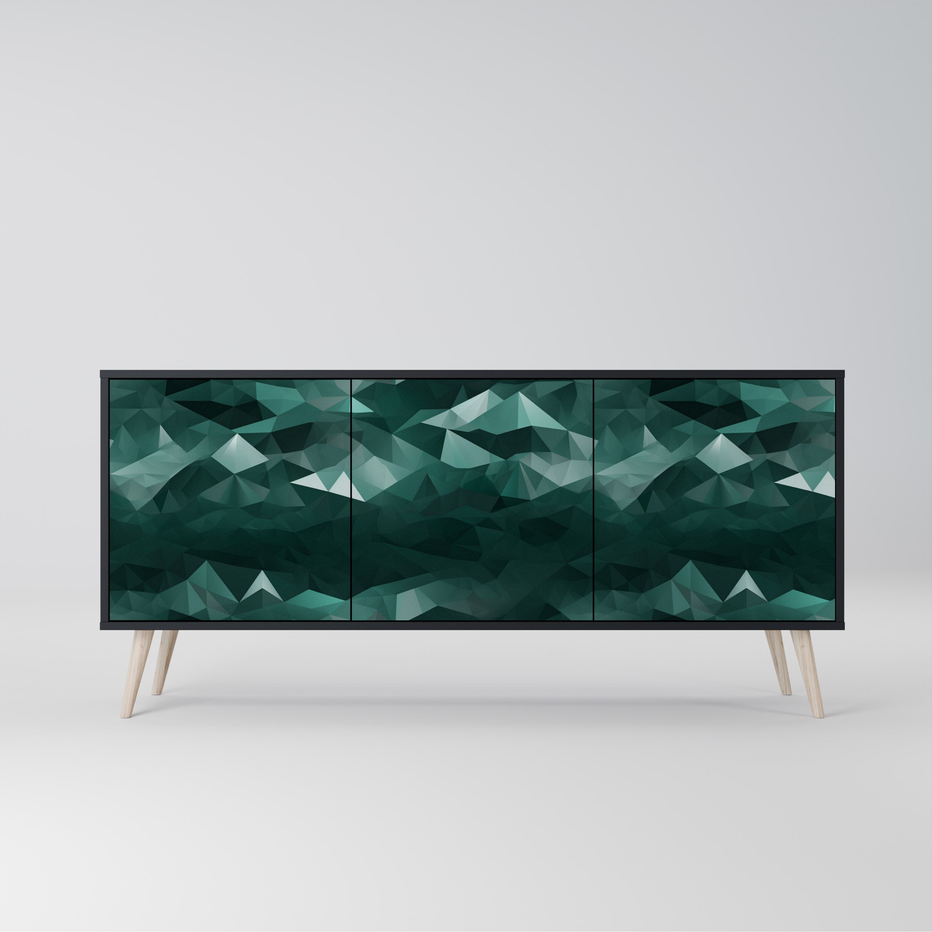 POLYGONAL FLOATING Komoda 3-drzwiowa korpus Czarny