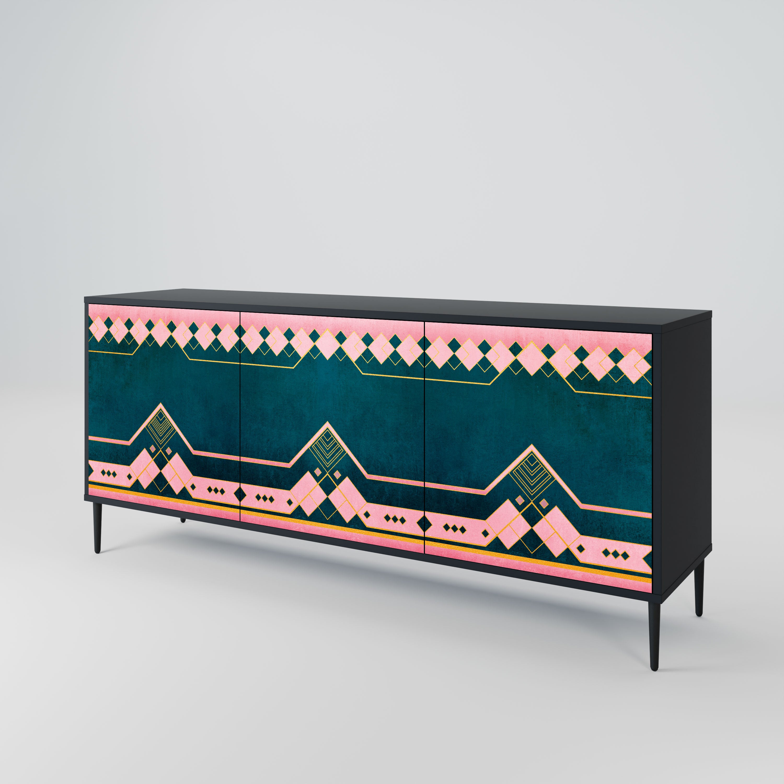 ROYAL COMPOSITION Komoda 3-drzwiowa korpus Czarny