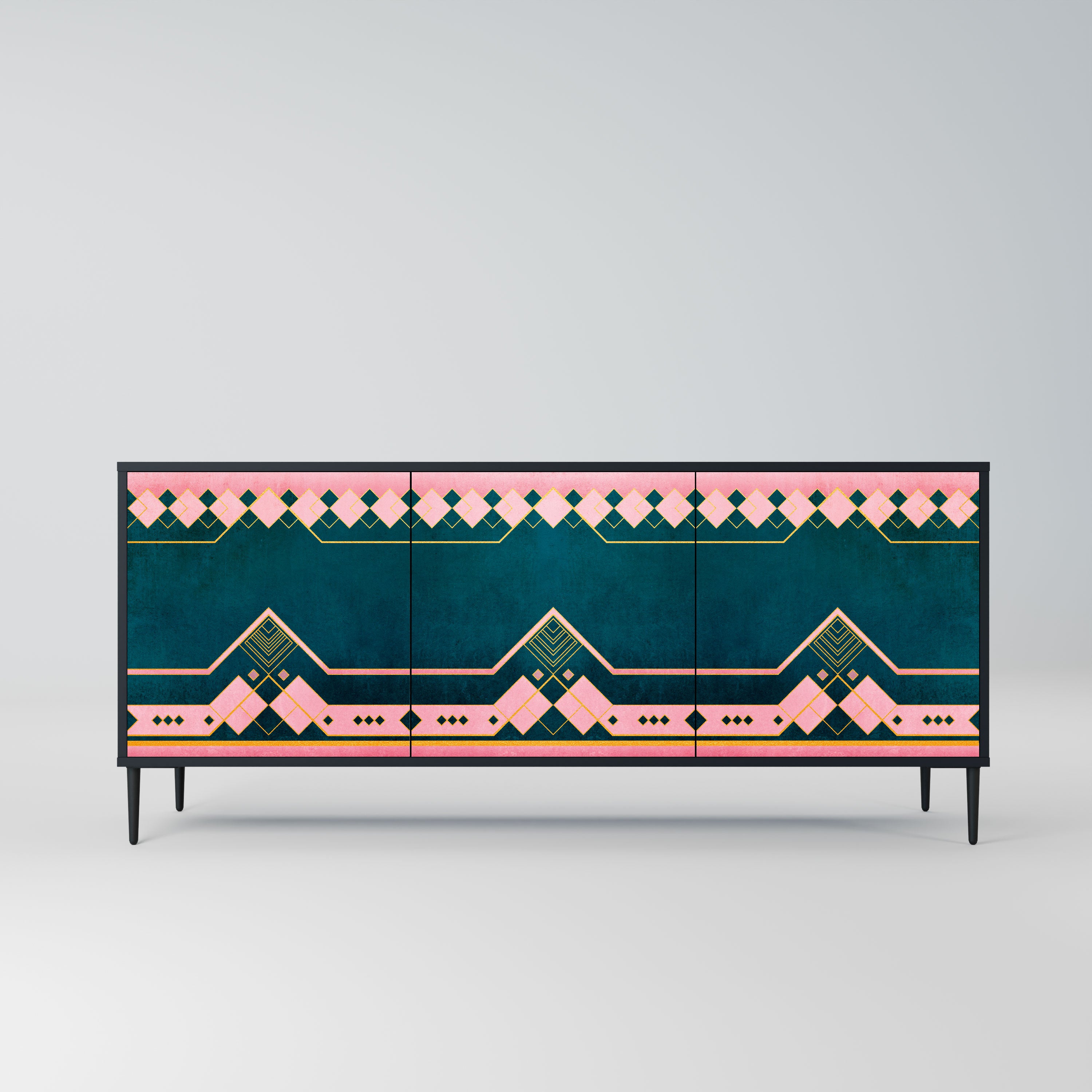 ROYAL COMPOSITION Komoda 3-drzwiowa korpus Czarny