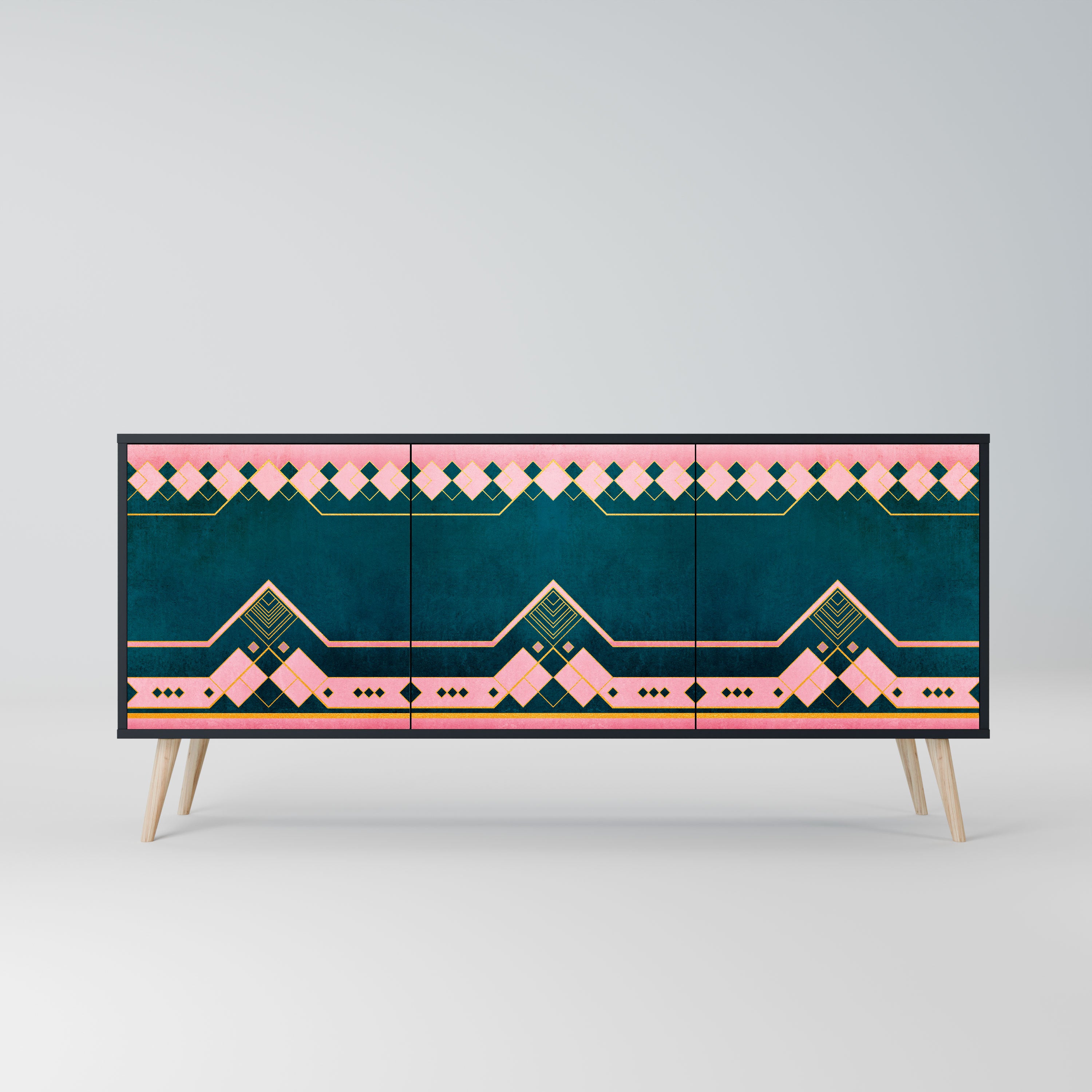 ROYAL COMPOSITION Komoda 3-drzwiowa korpus Czarny