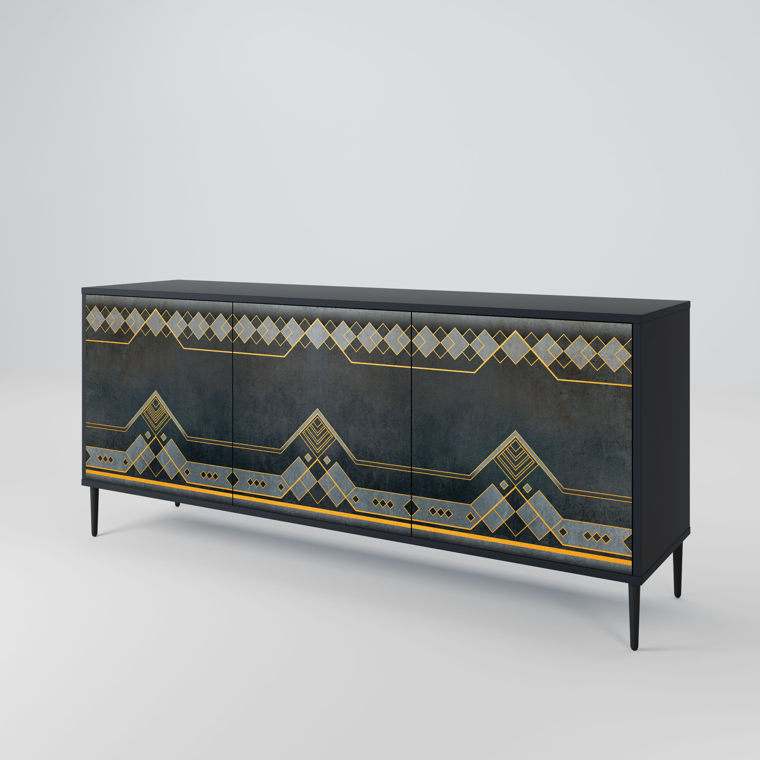 ROYAL ORDINARINESS Komoda 3-drzwiowa korpus Czarny
