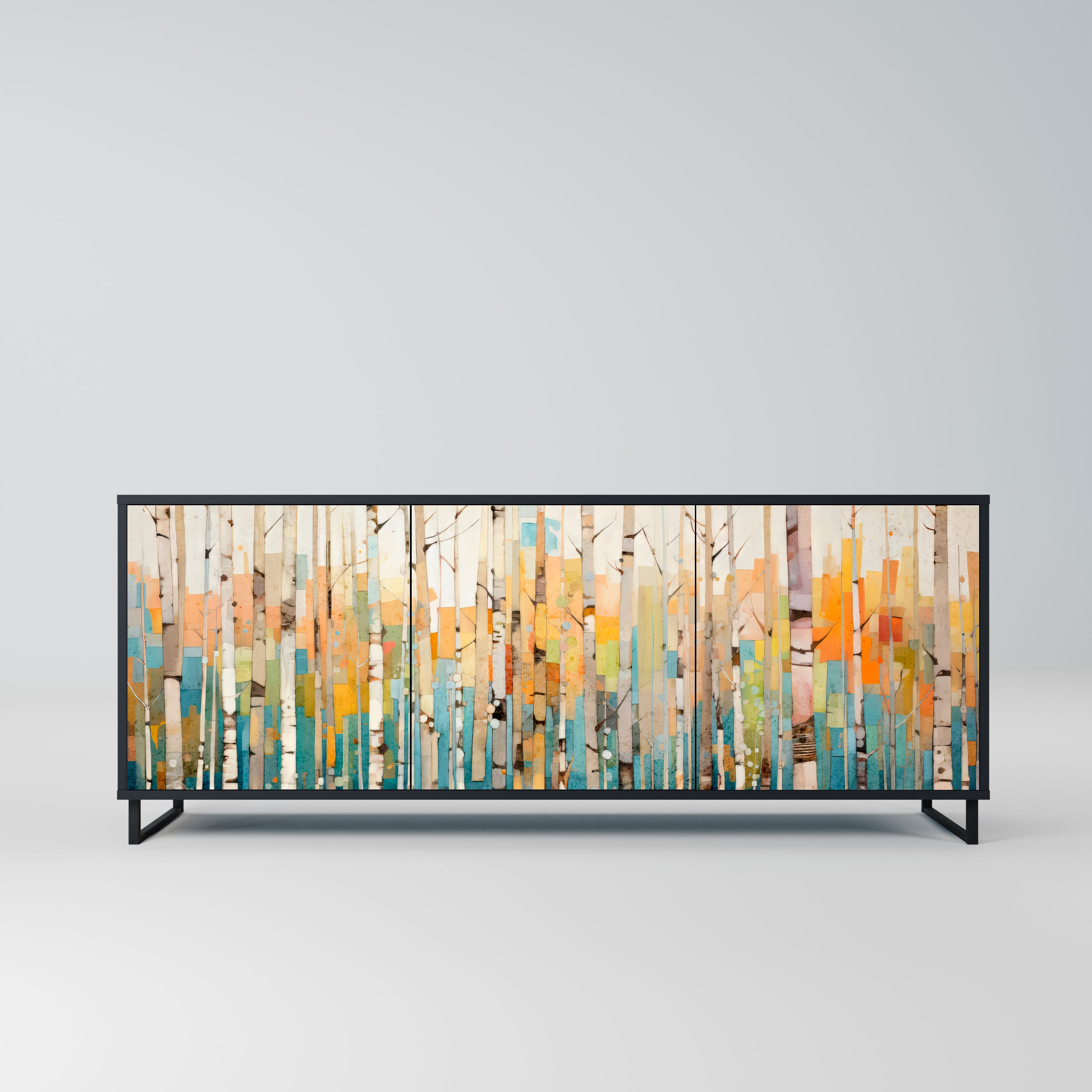 BIRCH KALEIDOSCOPE Komoda 3-drzwiowa korpus Czarny