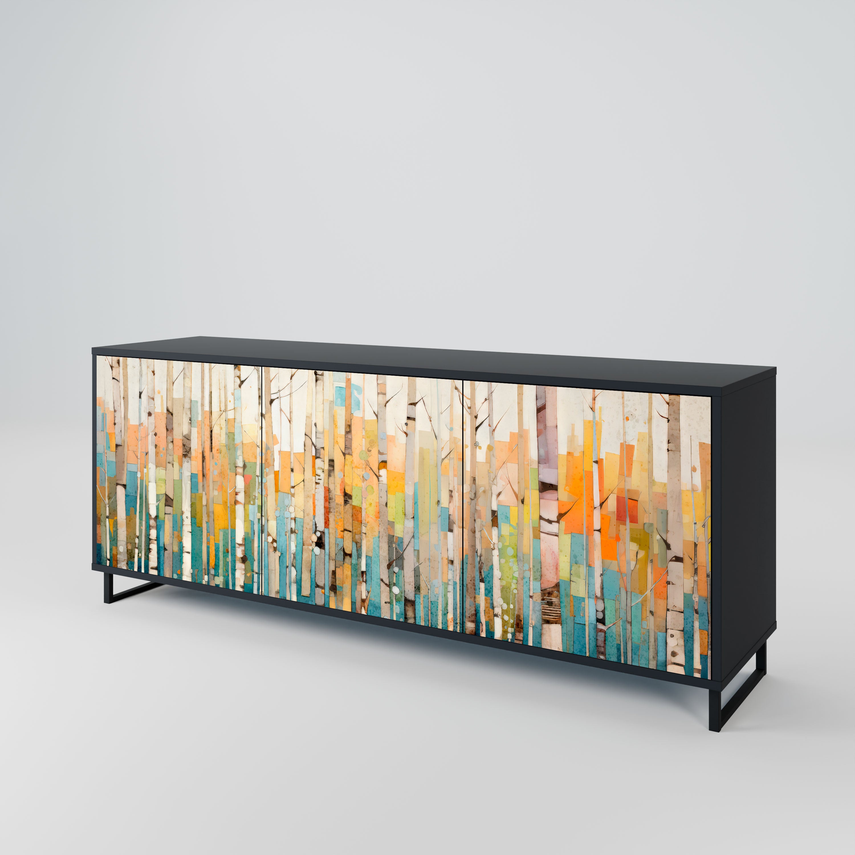 BIRCH KALEIDOSCOPE Komoda 3-drzwiowa korpus Czarny