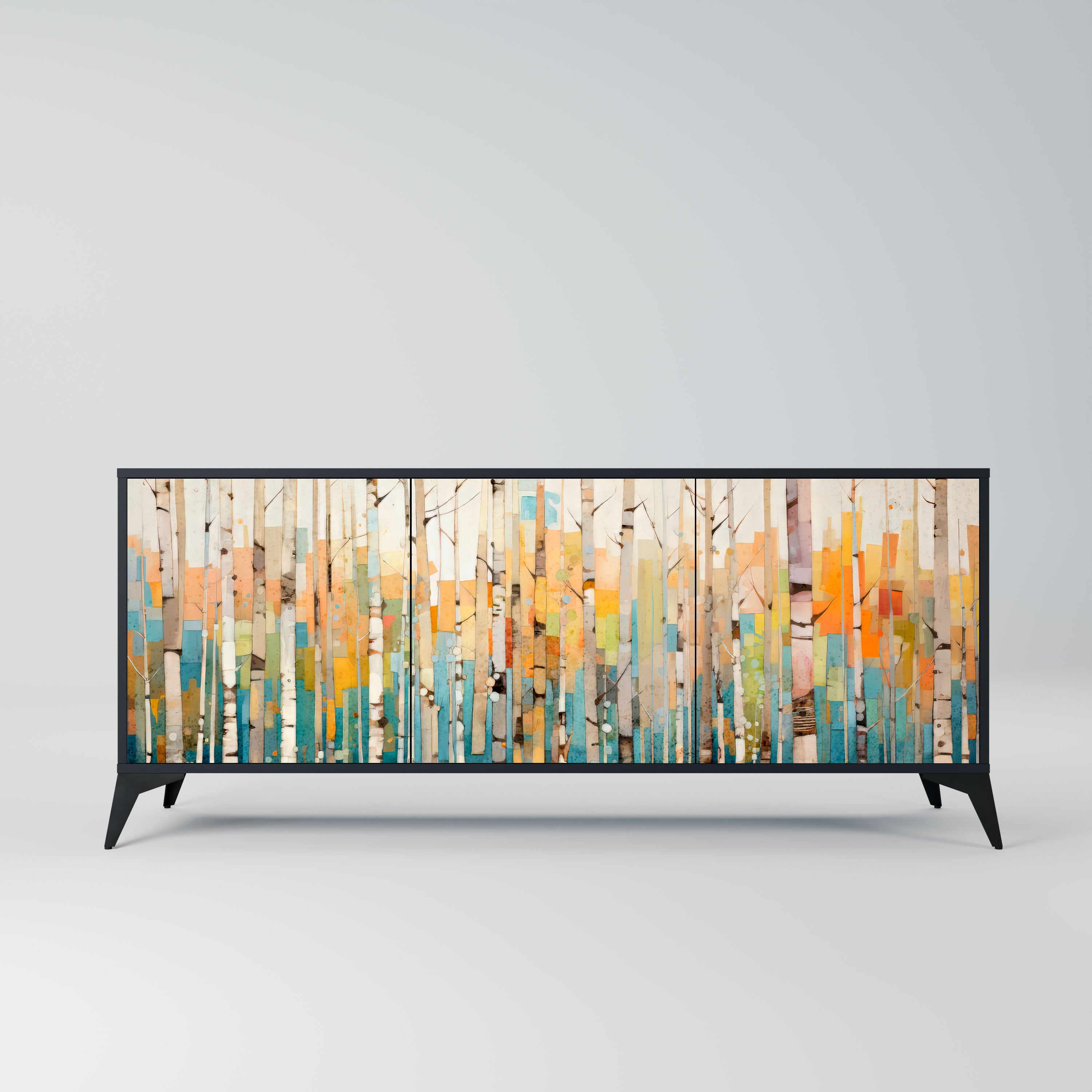 BIRCH KALEIDOSCOPE Komoda 3-drzwiowa korpus Czarny