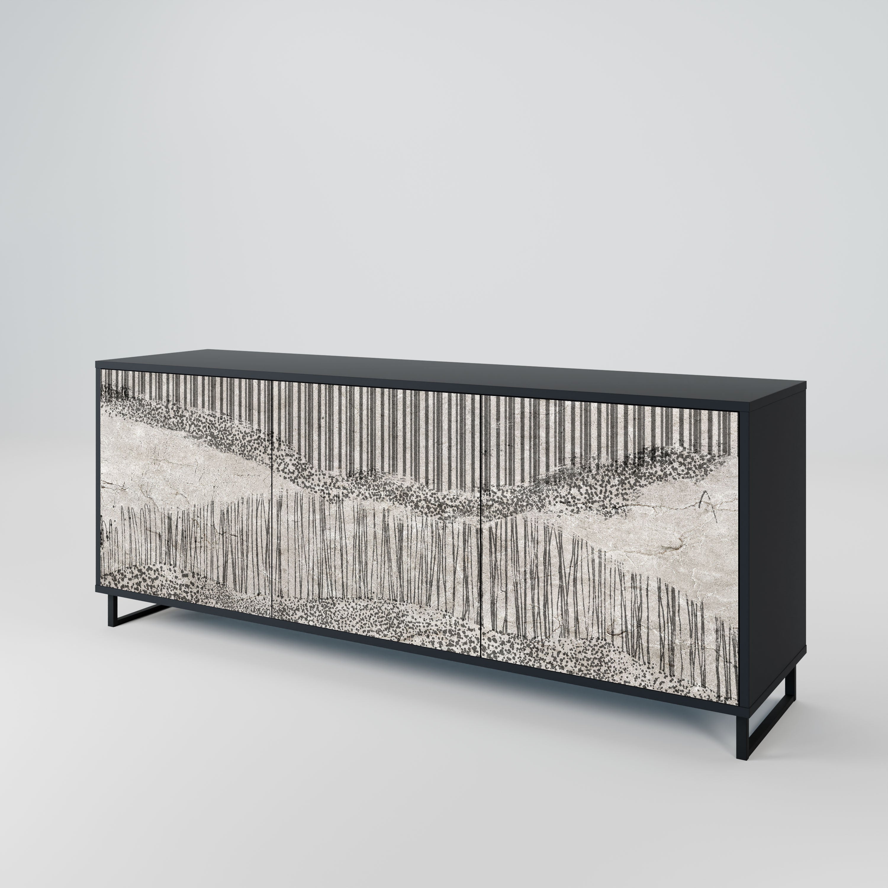 GRAIN LINES Komoda 3-drzwiowa korpus Czarny