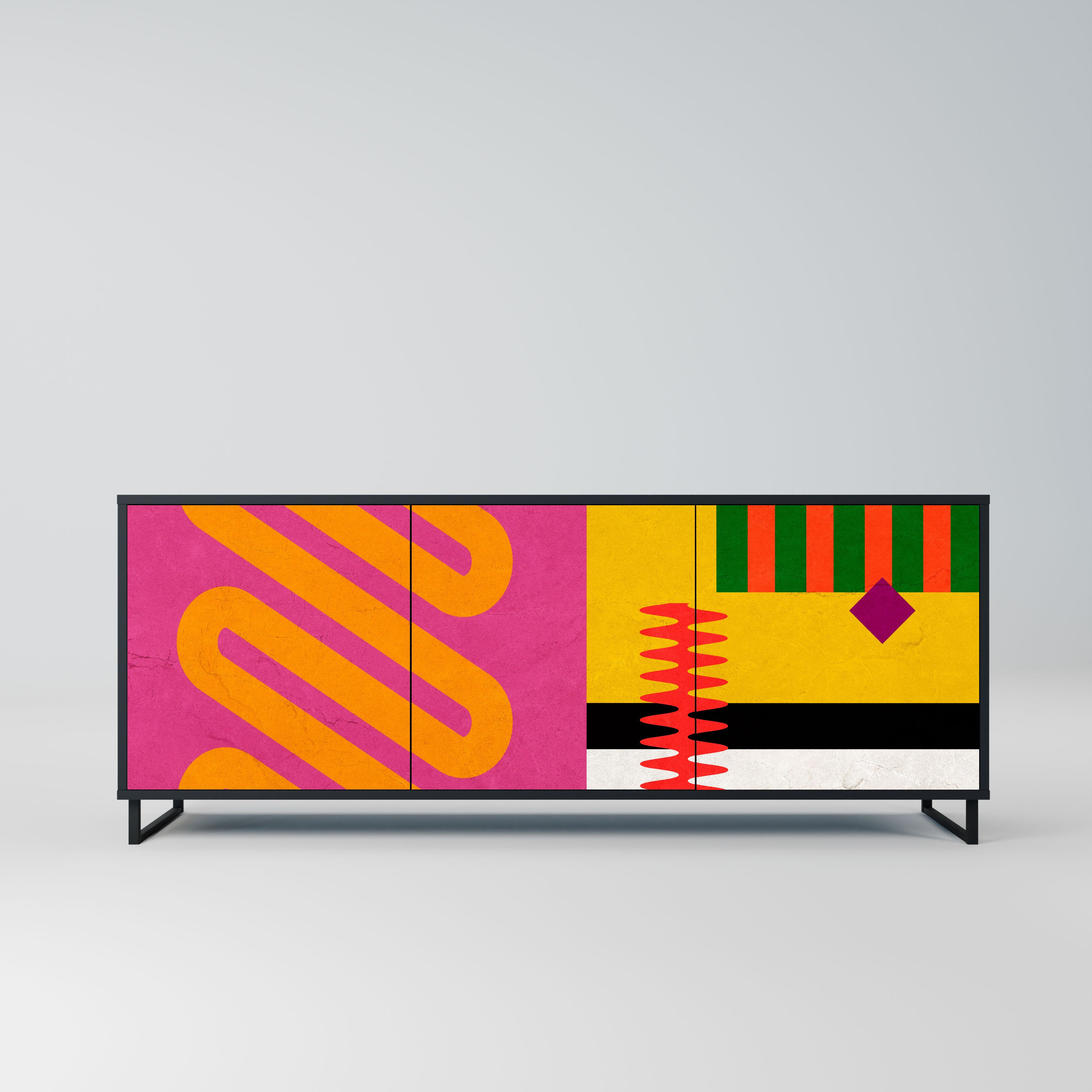 VIVID ART Komoda 3-drzwiowa korpus Czarny