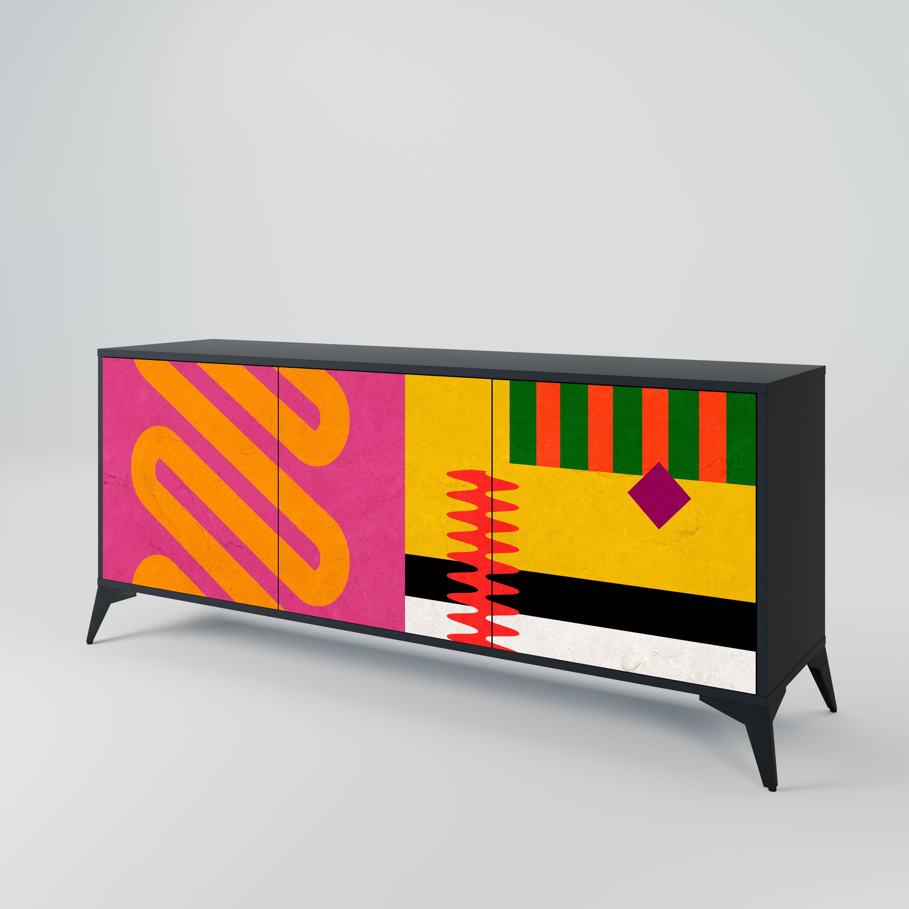 VIVID ART Komoda 3-drzwiowa korpus Czarny