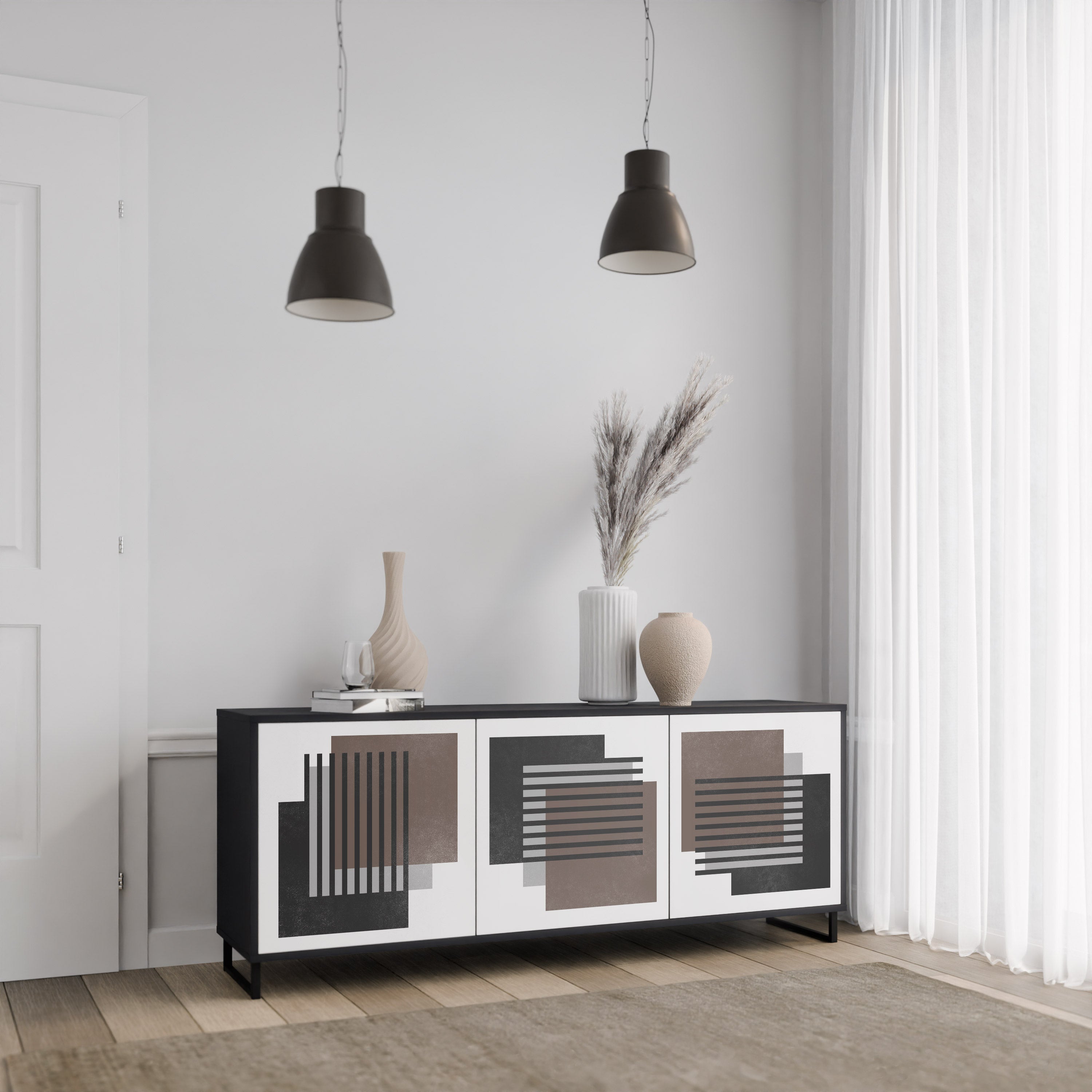 SHADOW SYNCHRONY Komoda 3-drzwiowa korpus Czarny