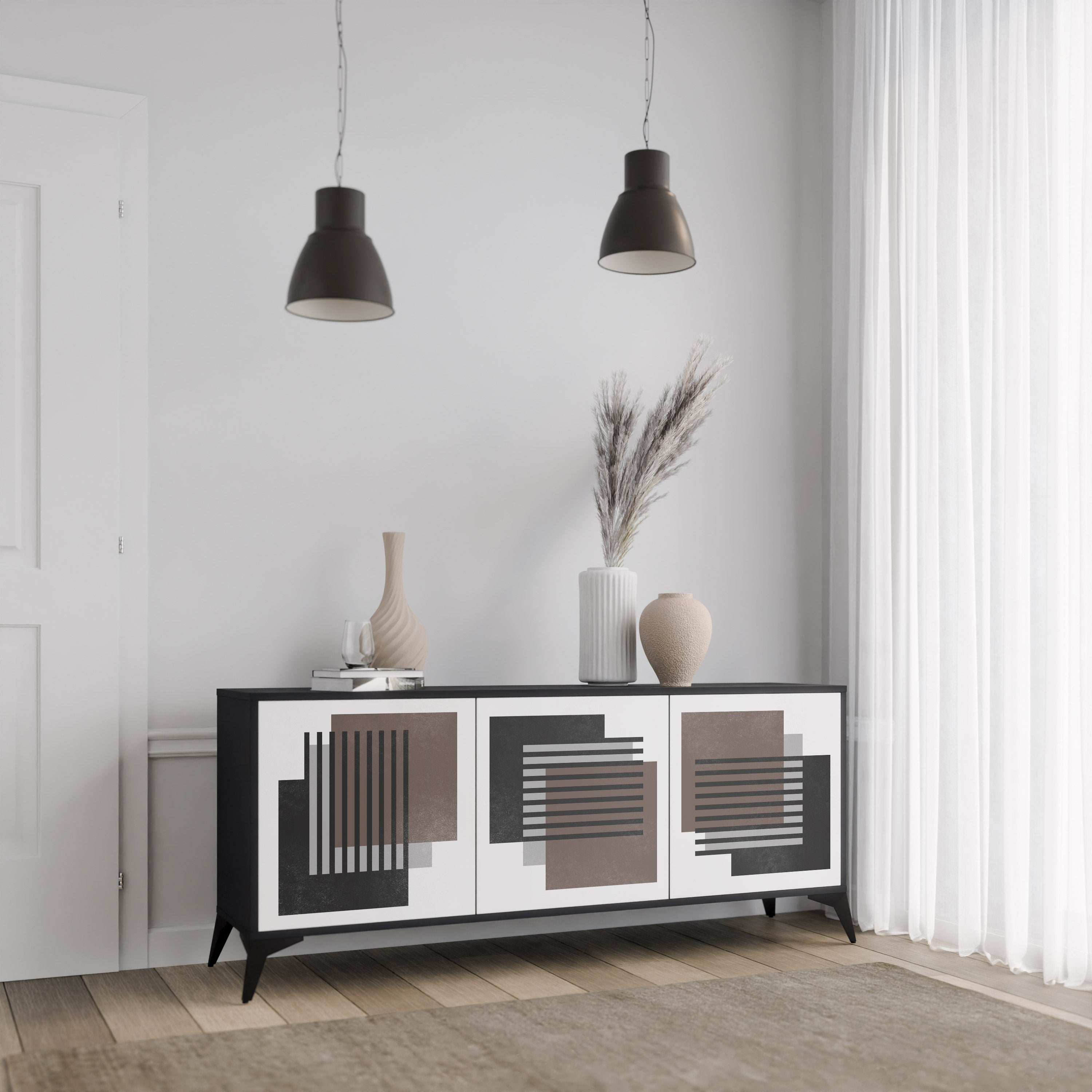 SHADOW SYNCHRONY Komoda 3-drzwiowa korpus Czarny