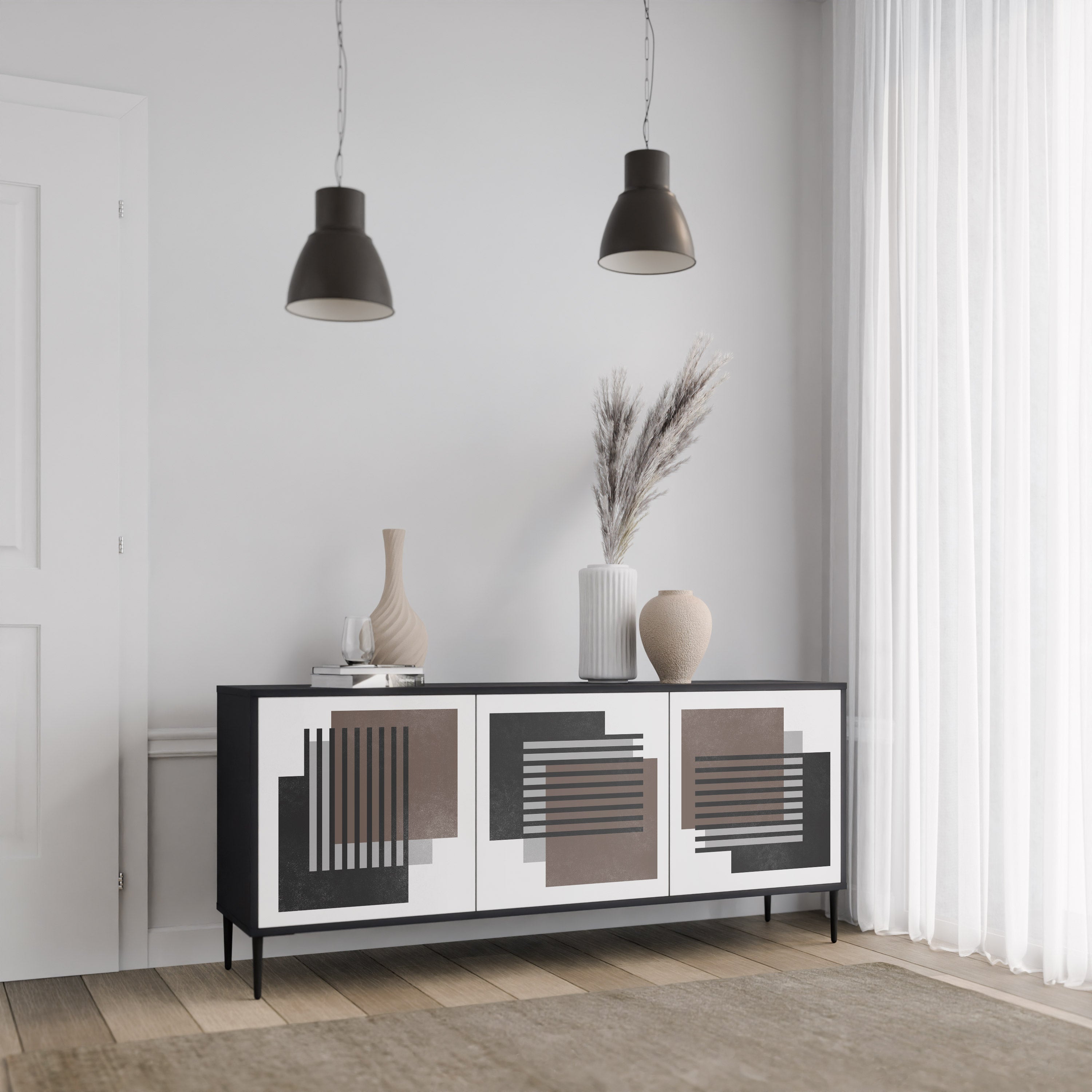 SHADOW SYNCHRONY Komoda 3-drzwiowa korpus Czarny
