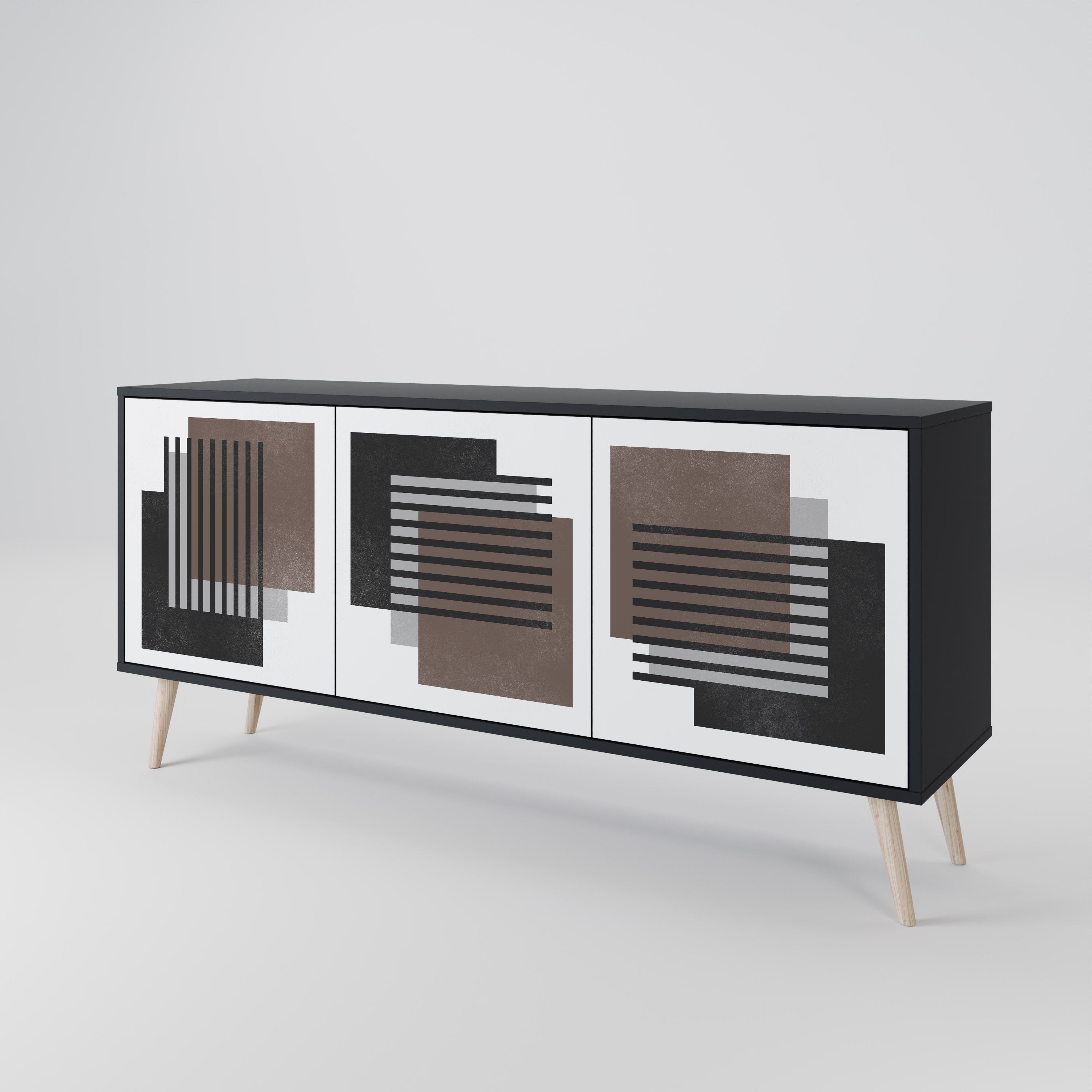 SHADOW SYNCHRONY Komoda 3-drzwiowa korpus Czarny