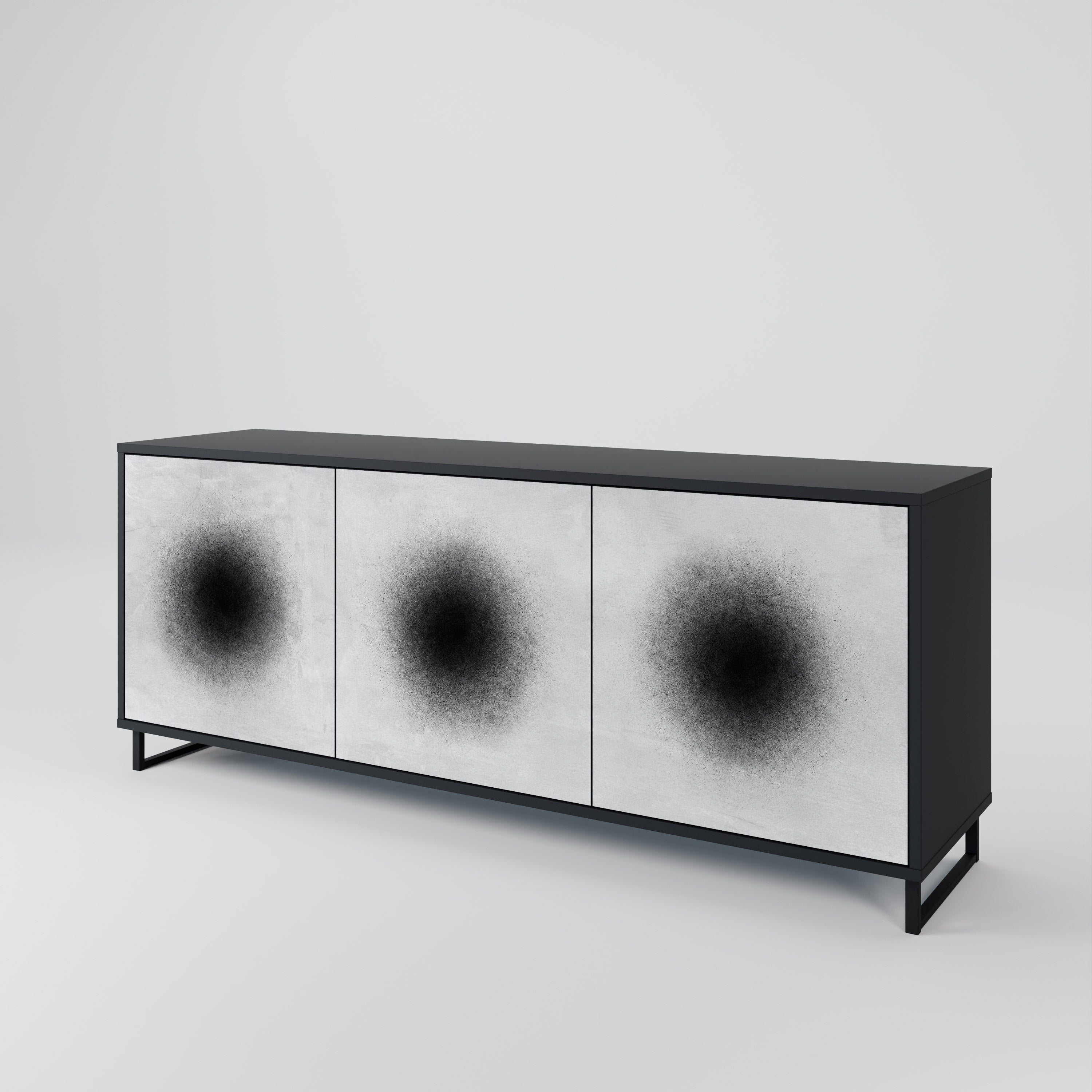 BLACK HOLE Komoda 3-drzwiowa korpus Czarny