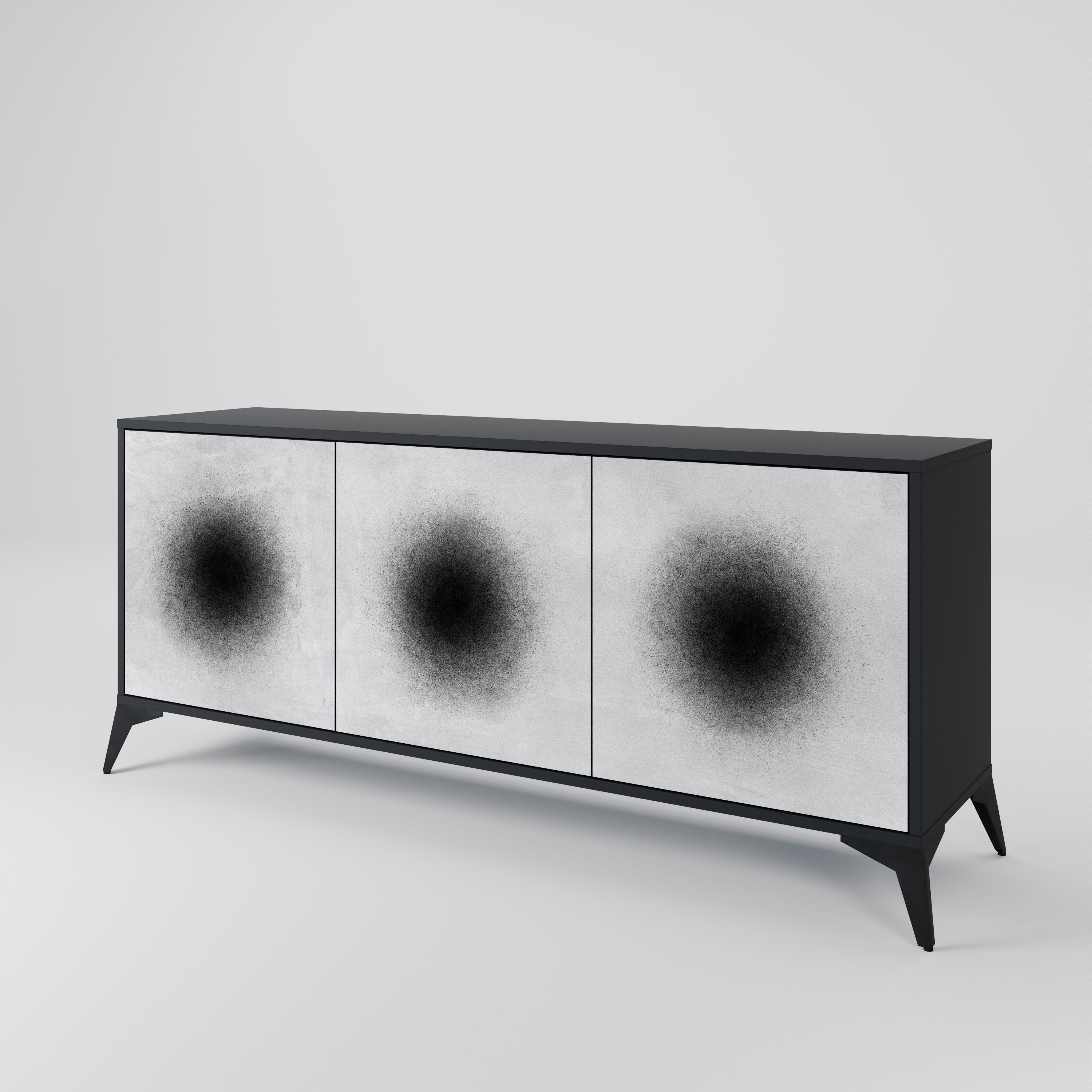 BLACK HOLE Komoda 3-drzwiowa korpus Czarny