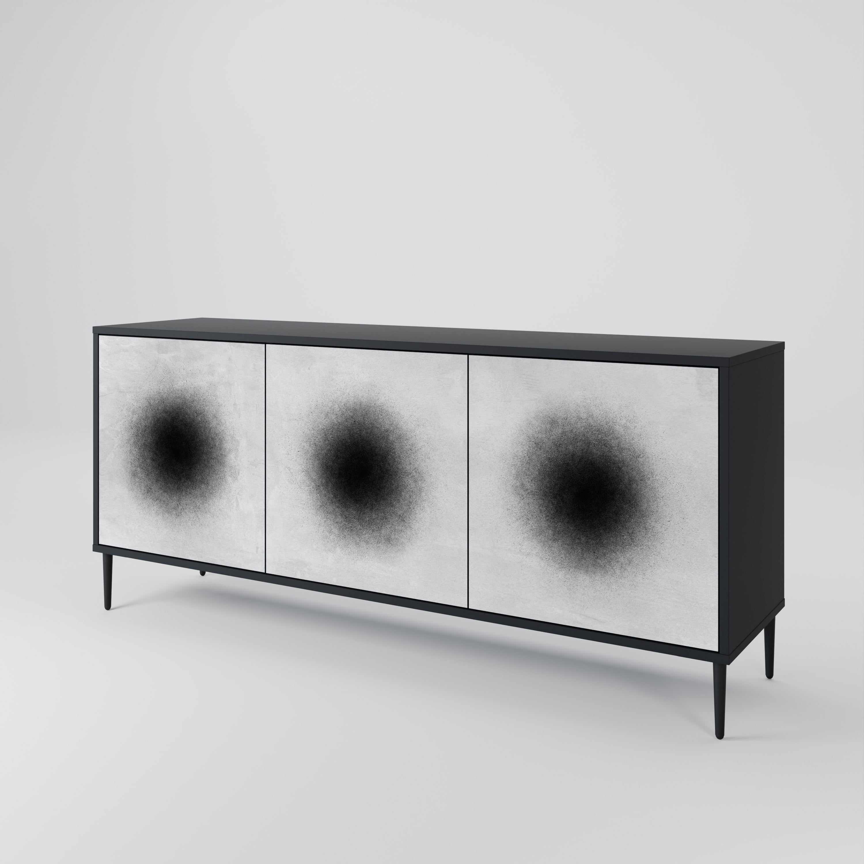 BLACK HOLE Komoda 3-drzwiowa korpus Czarny