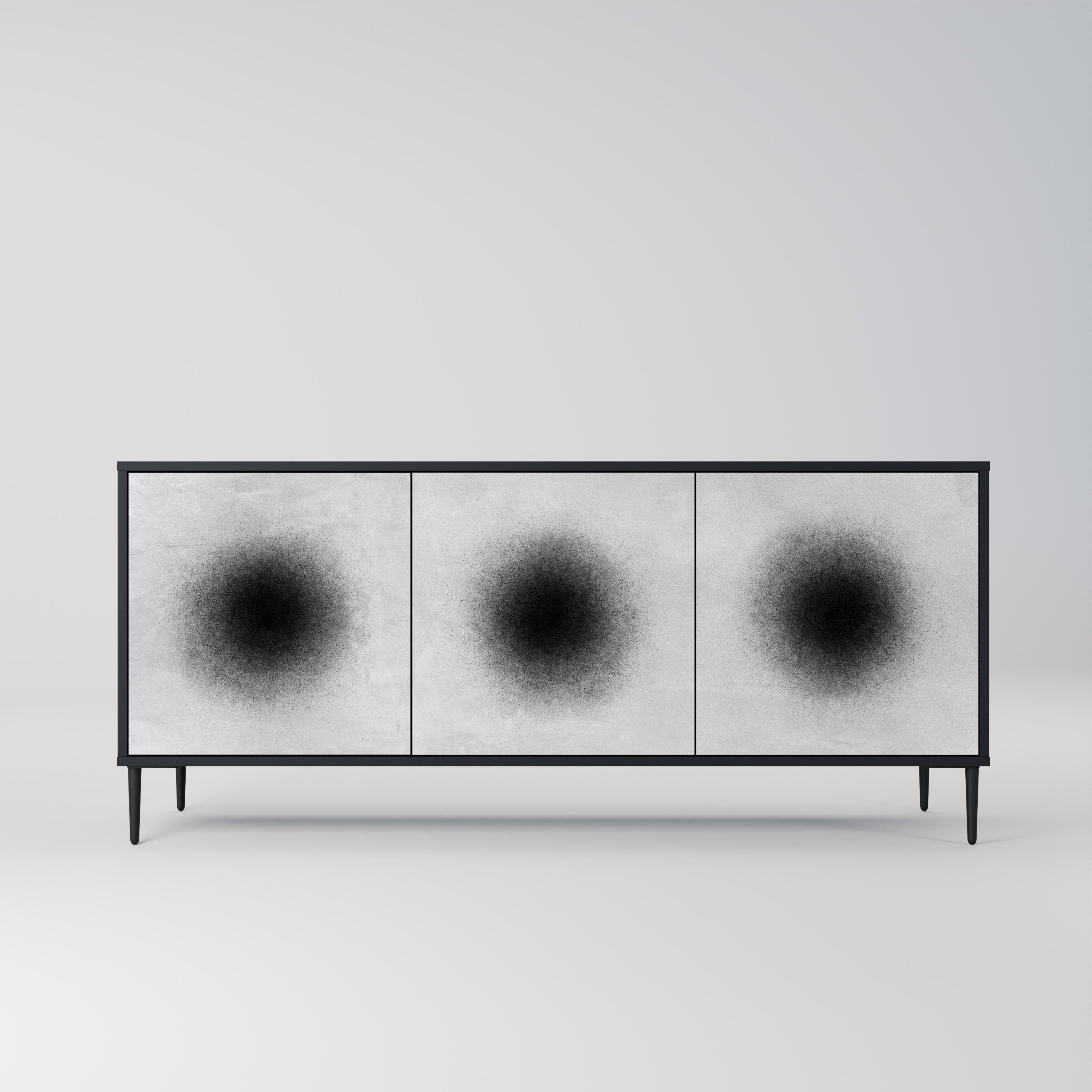 BLACK HOLE Komoda 3-drzwiowa korpus Czarny