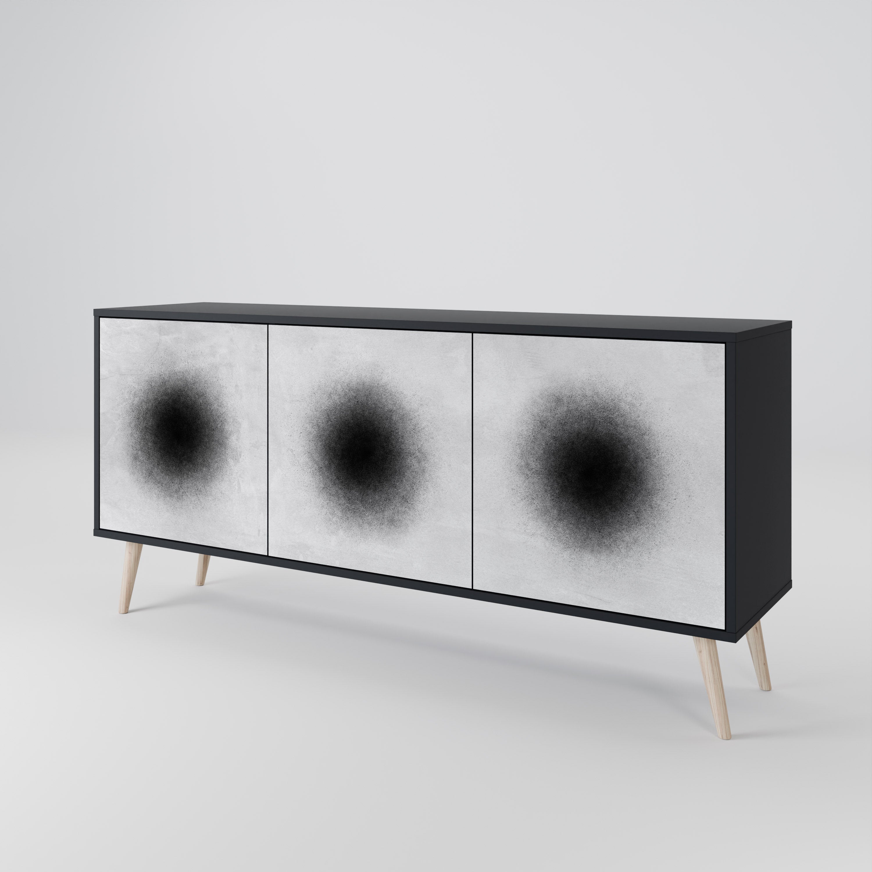 BLACK HOLE Komoda 3-drzwiowa korpus Czarny
