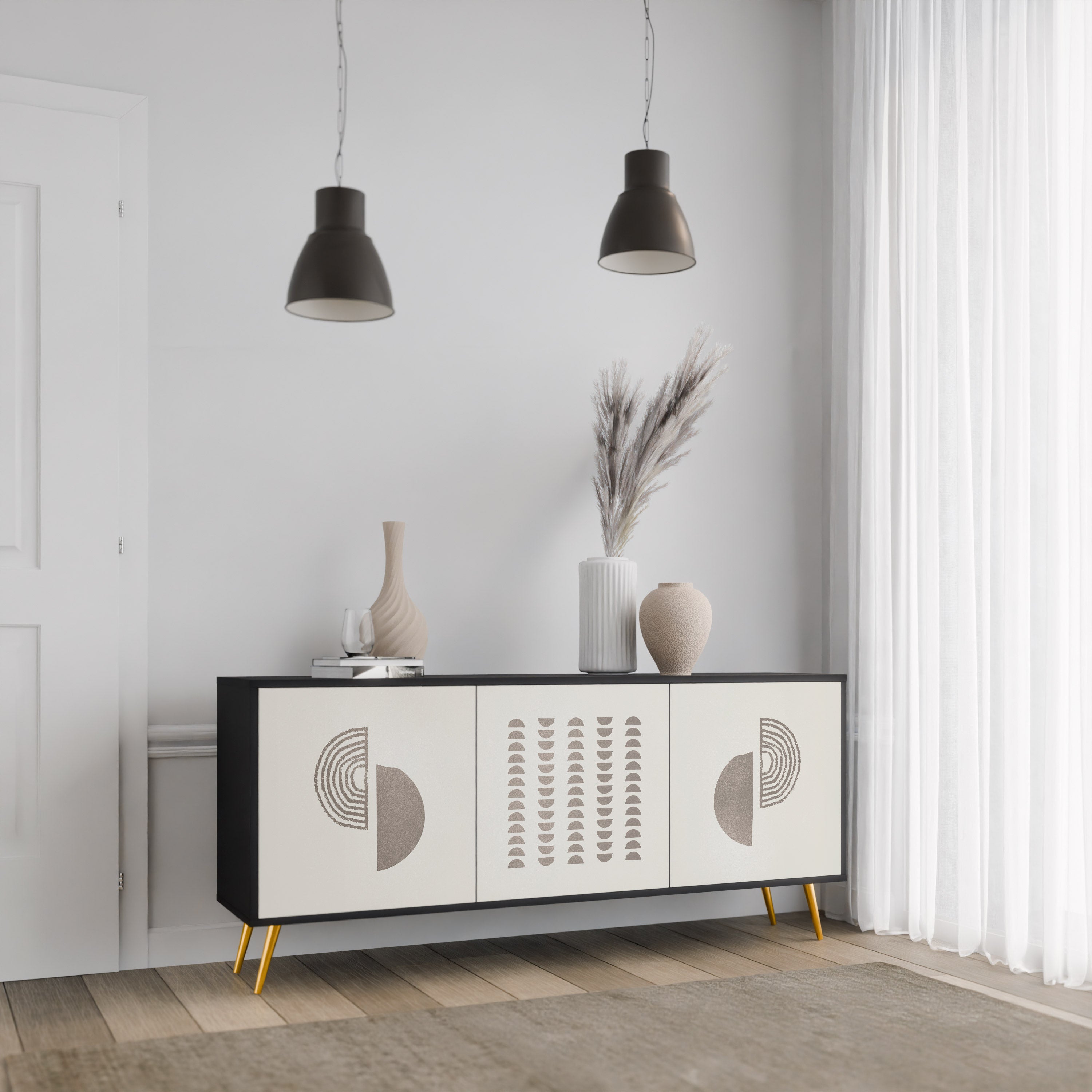 HARMONY ESSENCE Komoda 3-drzwiowa korpus Czarny